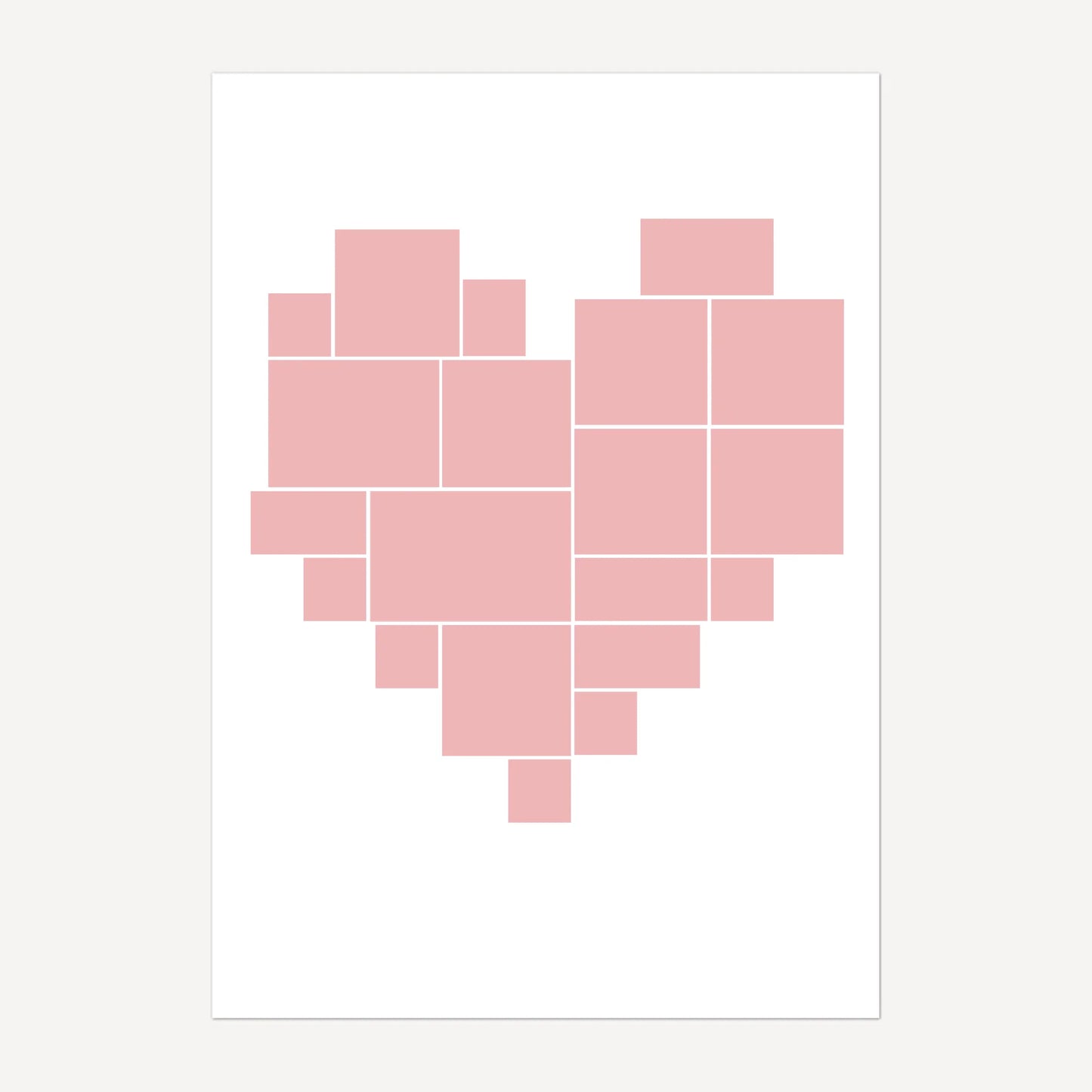 Heart-shaped photo collage poster with 20 photo uploads