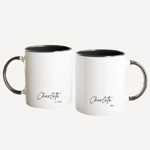 Personalised Birth Flower Mug with Name