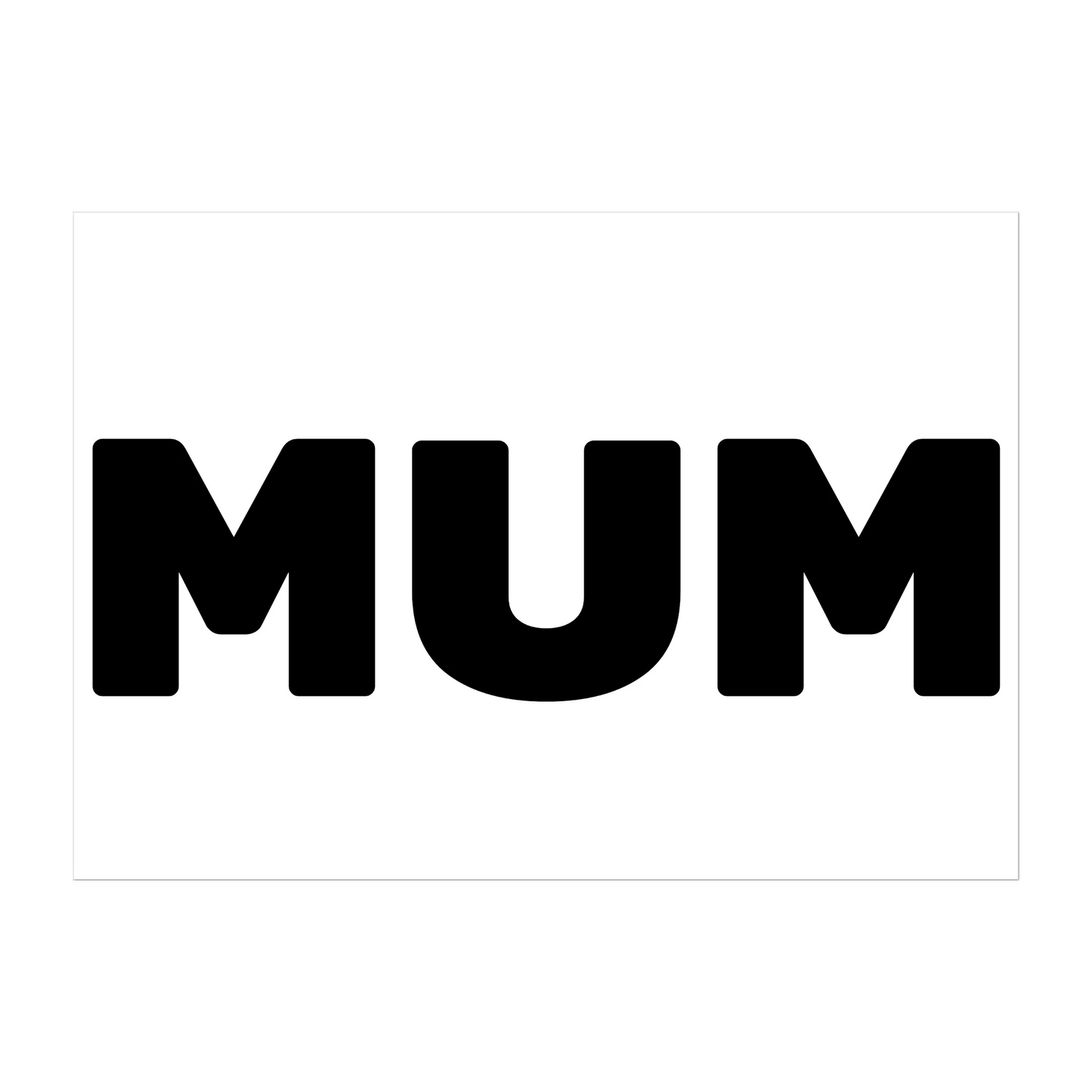 Personalised Mum or Mam photo poster with three image uploads arranged in the shape of 'MUM' or 'MAM'.