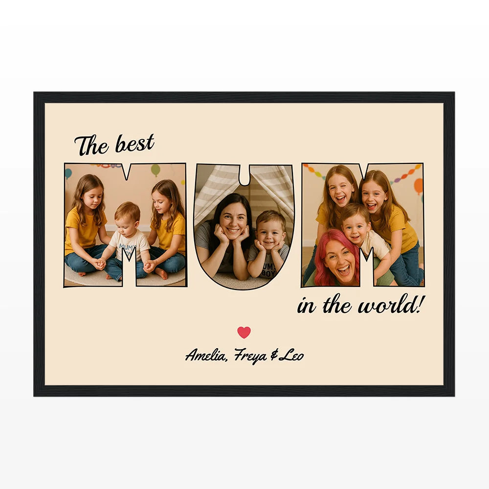 'Best Mum in the World' Poster - Letter Photo Collage
