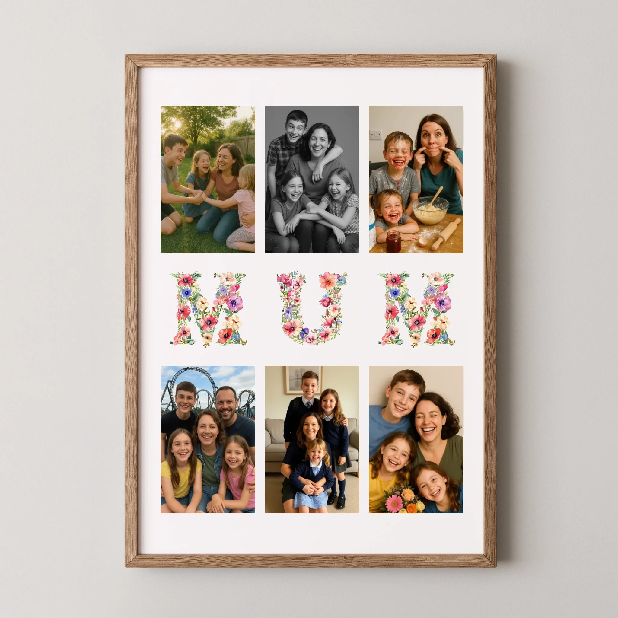 Floral Mum Print - 6 Photo Collage