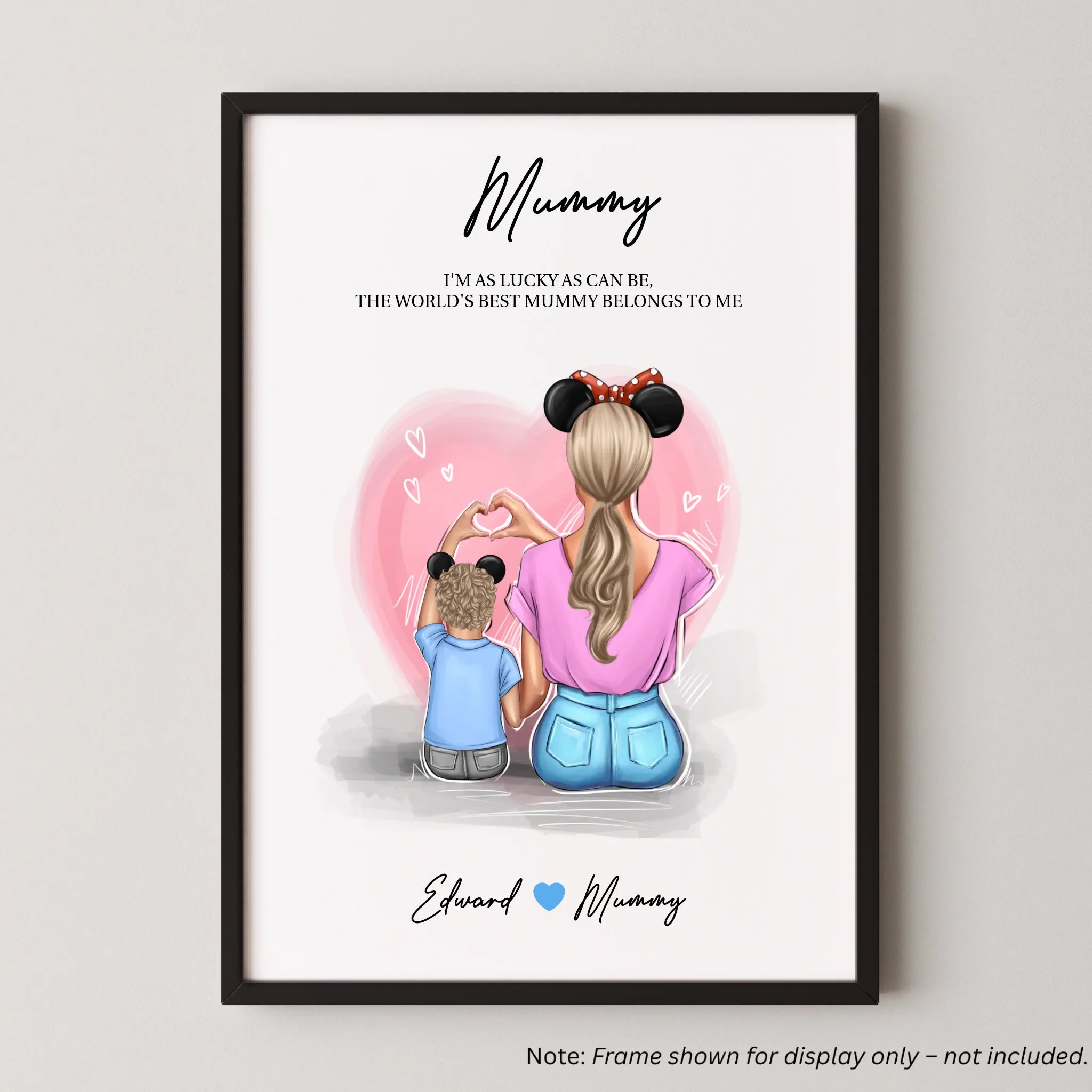 Personalised Mother & Son Poster with Custom Clipart