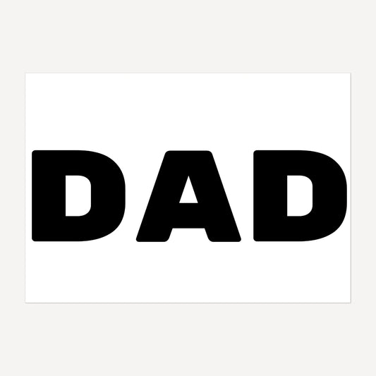 Personalised Dad photo poster with three image uploads arranged in the shape of 'DAD'. 