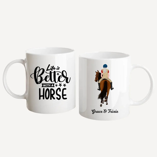 Life is Better with a Horse Customisable Clipart Mug