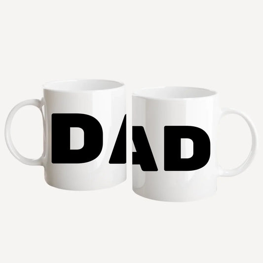 White mug with xxxx; handle and interior is coloured xxx.