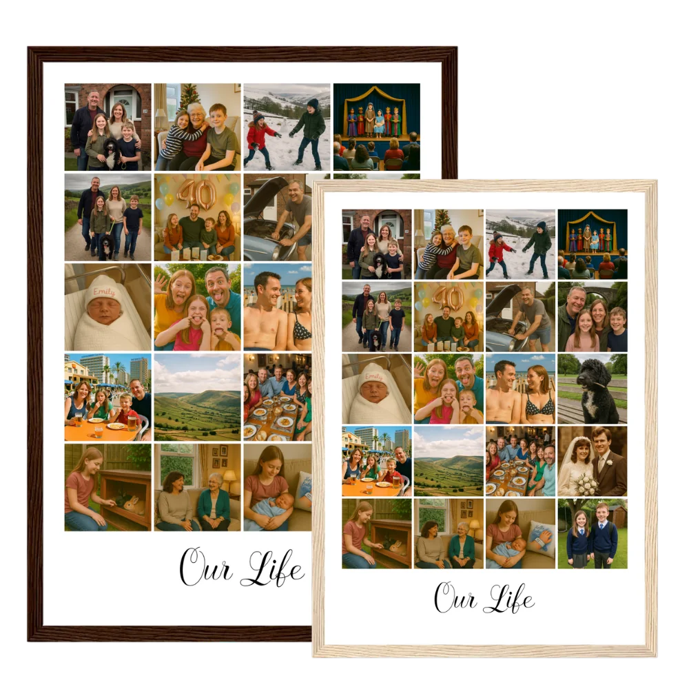 Personalised 20 Photo Upload Poster with Custom Message