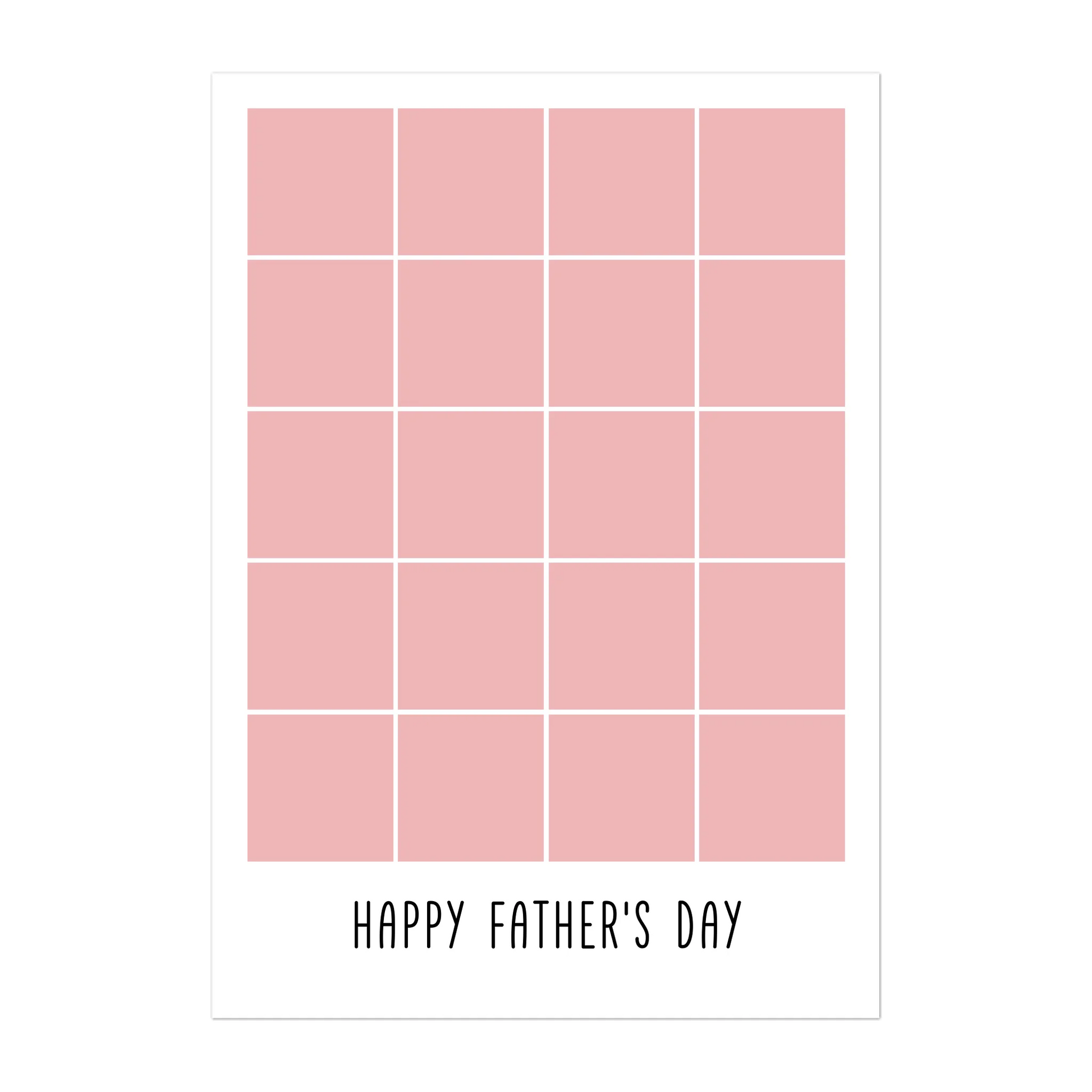 Personalised Happy Father's Day digital print featuring a 20-photo collage. Customisable with uploaded photos. Instant download file.
