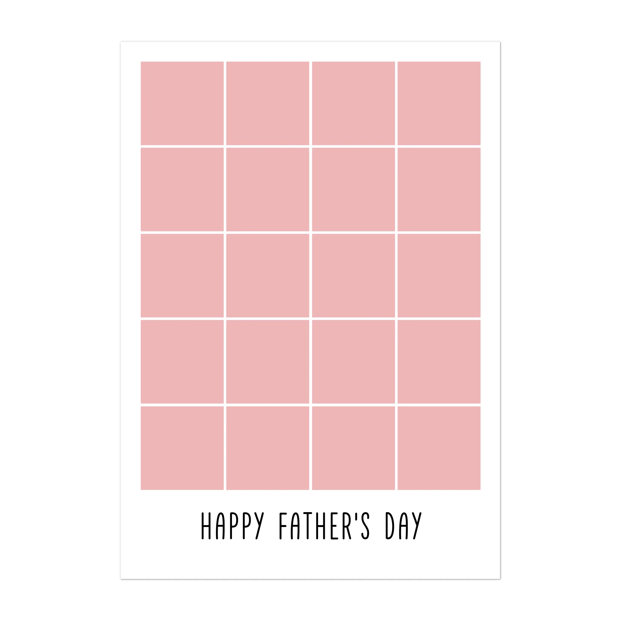 Personalised Happy Father's Day digital print featuring a 20-photo collage. Customisable with uploaded photos. Instant download file.