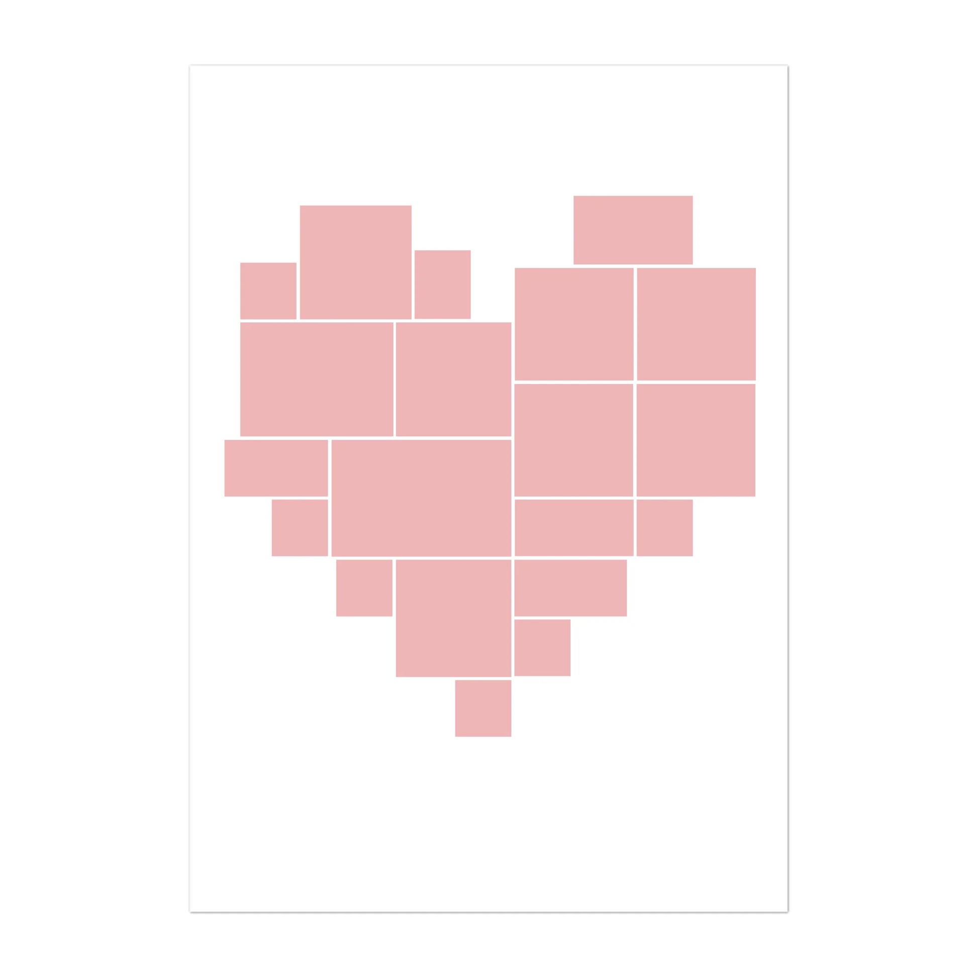 Heart-shaped photo collage poster with 20 photo uploads
