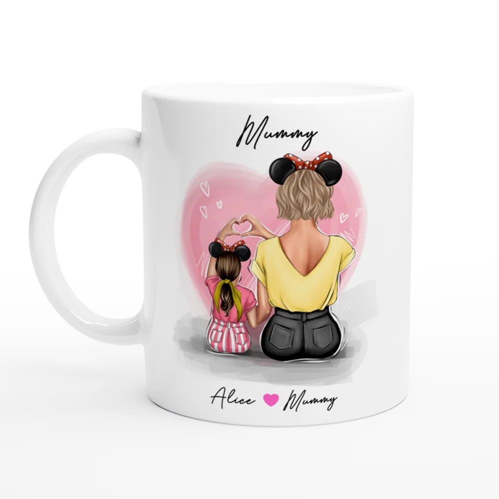 Personalised Mother & Daughter Mug with Custom Clipart