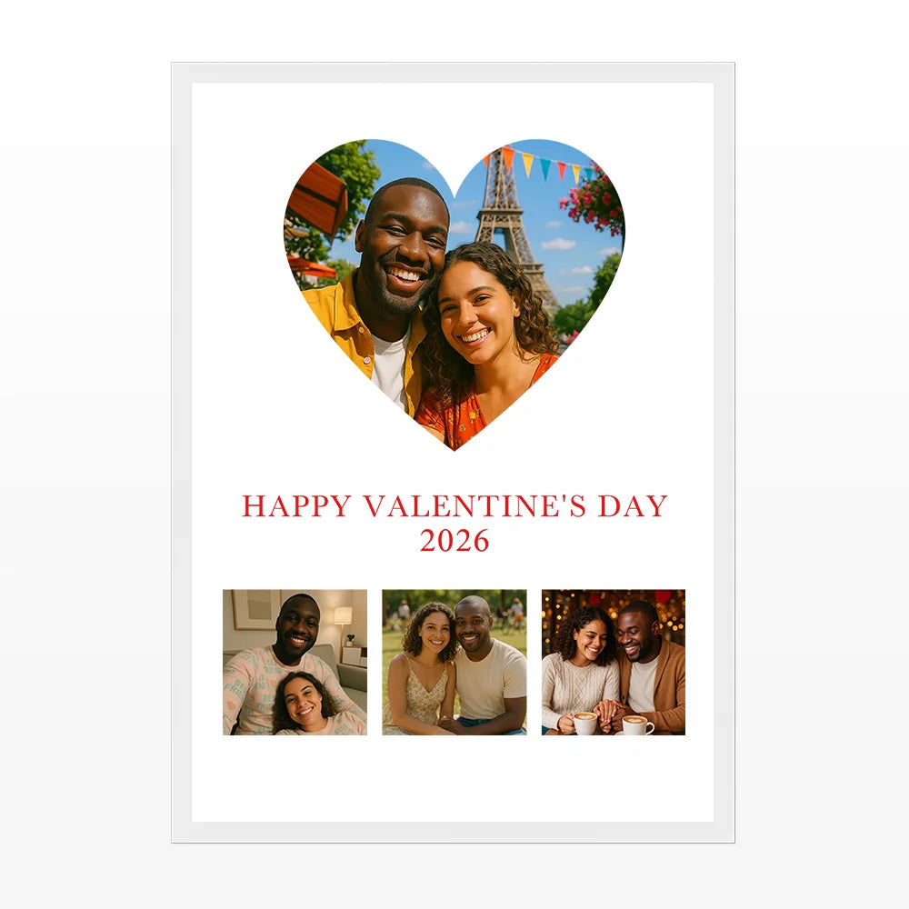 Personalised Valentine’s Day Poster with 4 Photo Upload