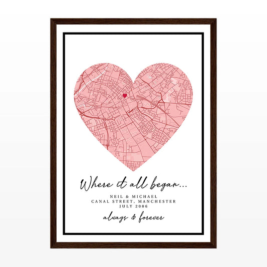 Personalised 'Where It All Began' City Map Poster