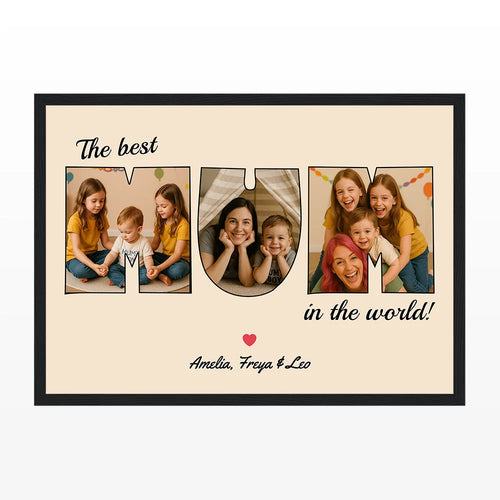 'Best Mum in the World' Poster - Letter Photo Collage