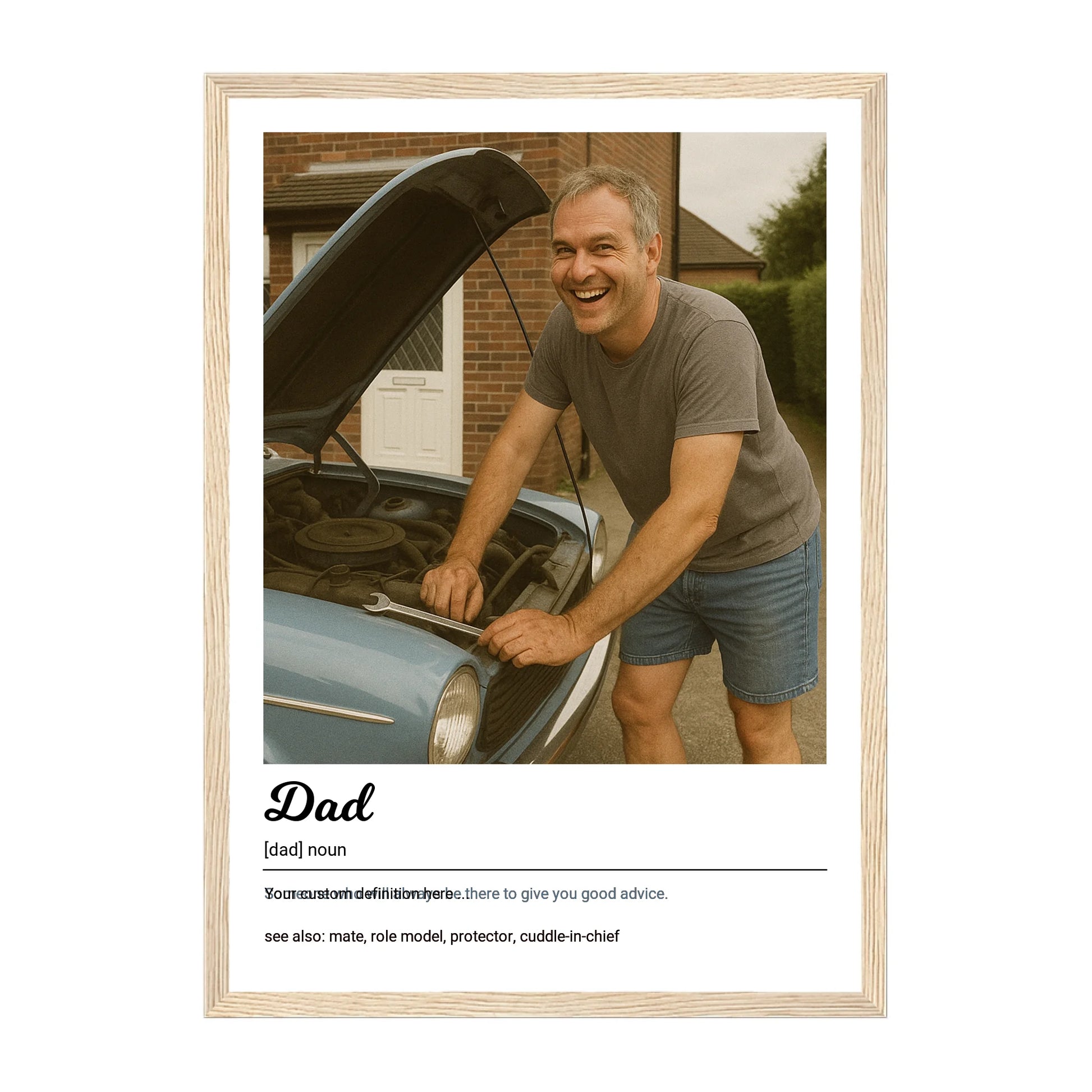 Natural Wooden Frame Print in Portrait