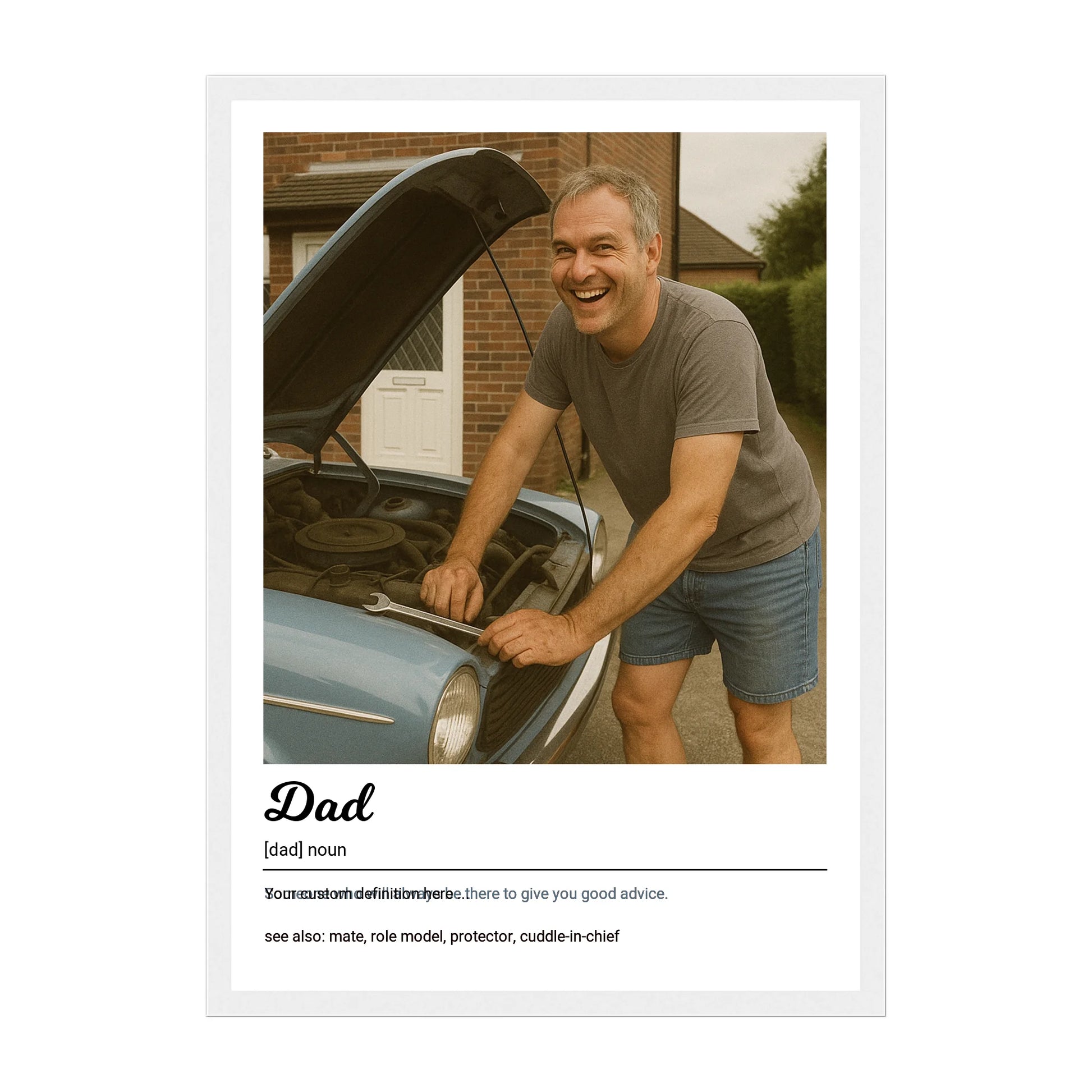 White Wooden Frame Print in Portrait