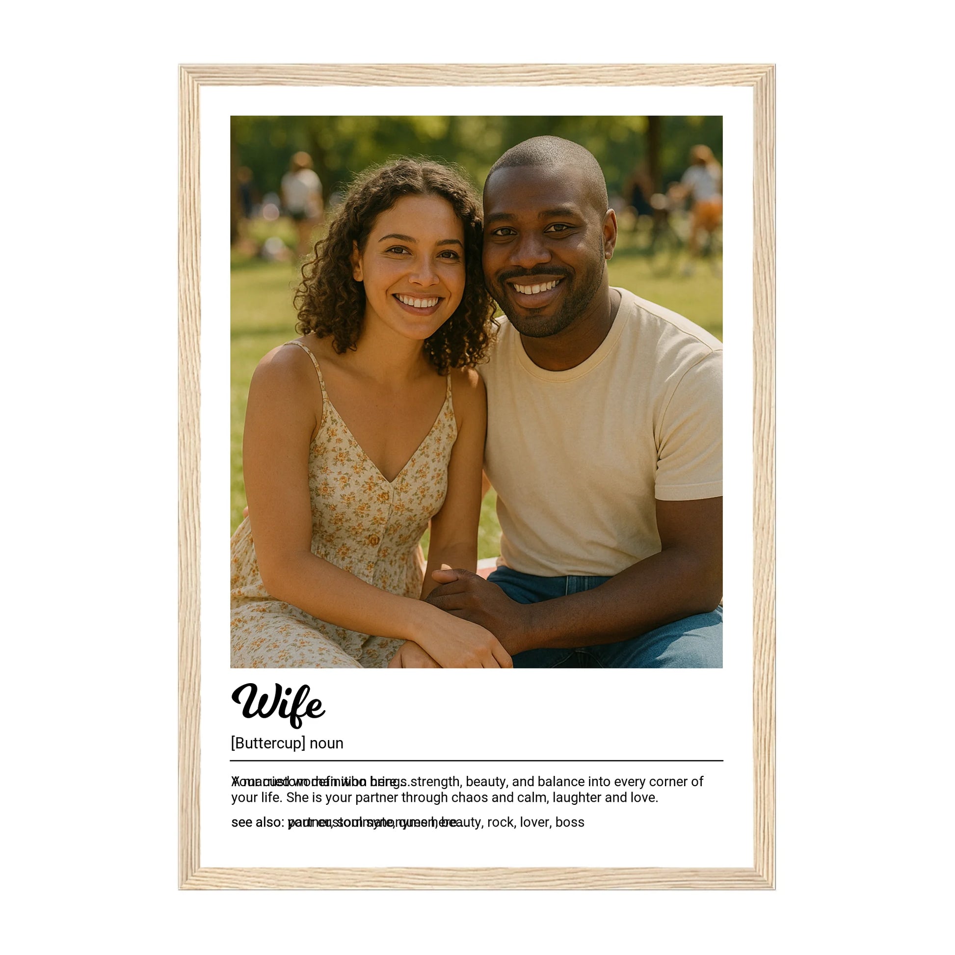 Natural Wooden Frame Print in Portrait