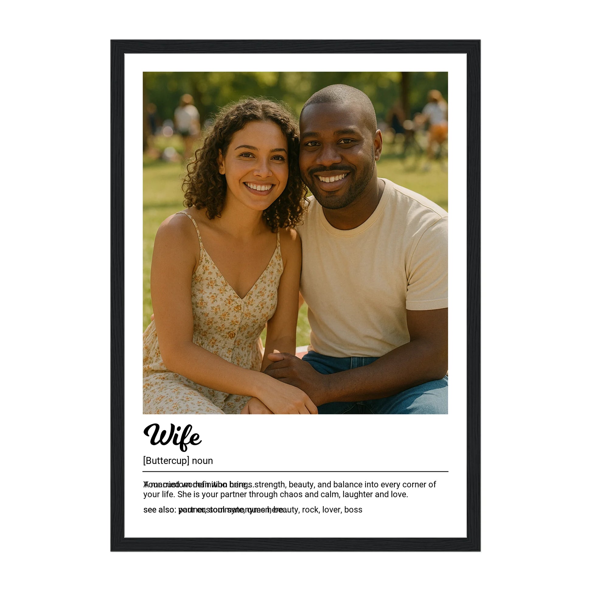 Black Wooden Frame Print in Portrait