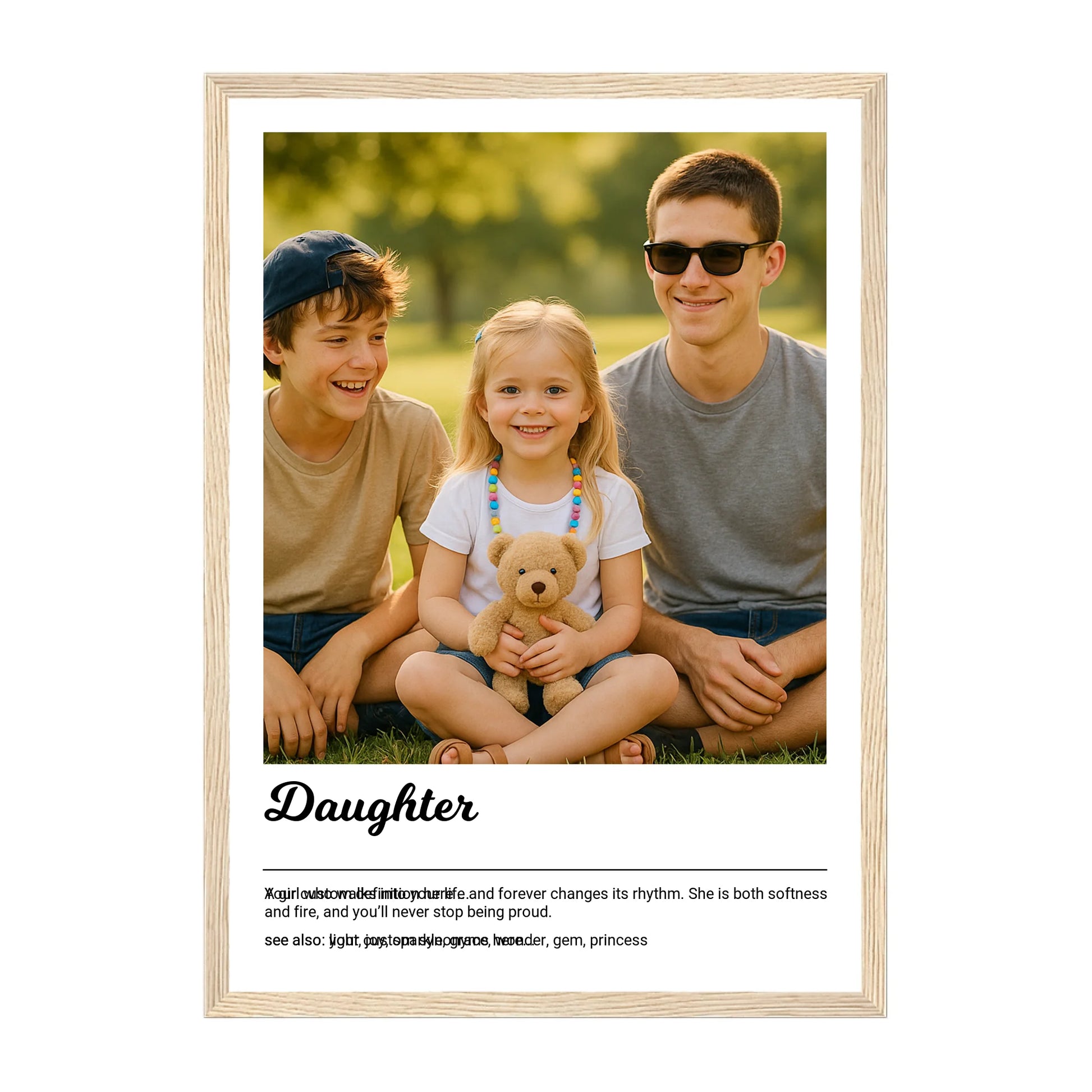 Natural Wooden Frame Print in Portrait