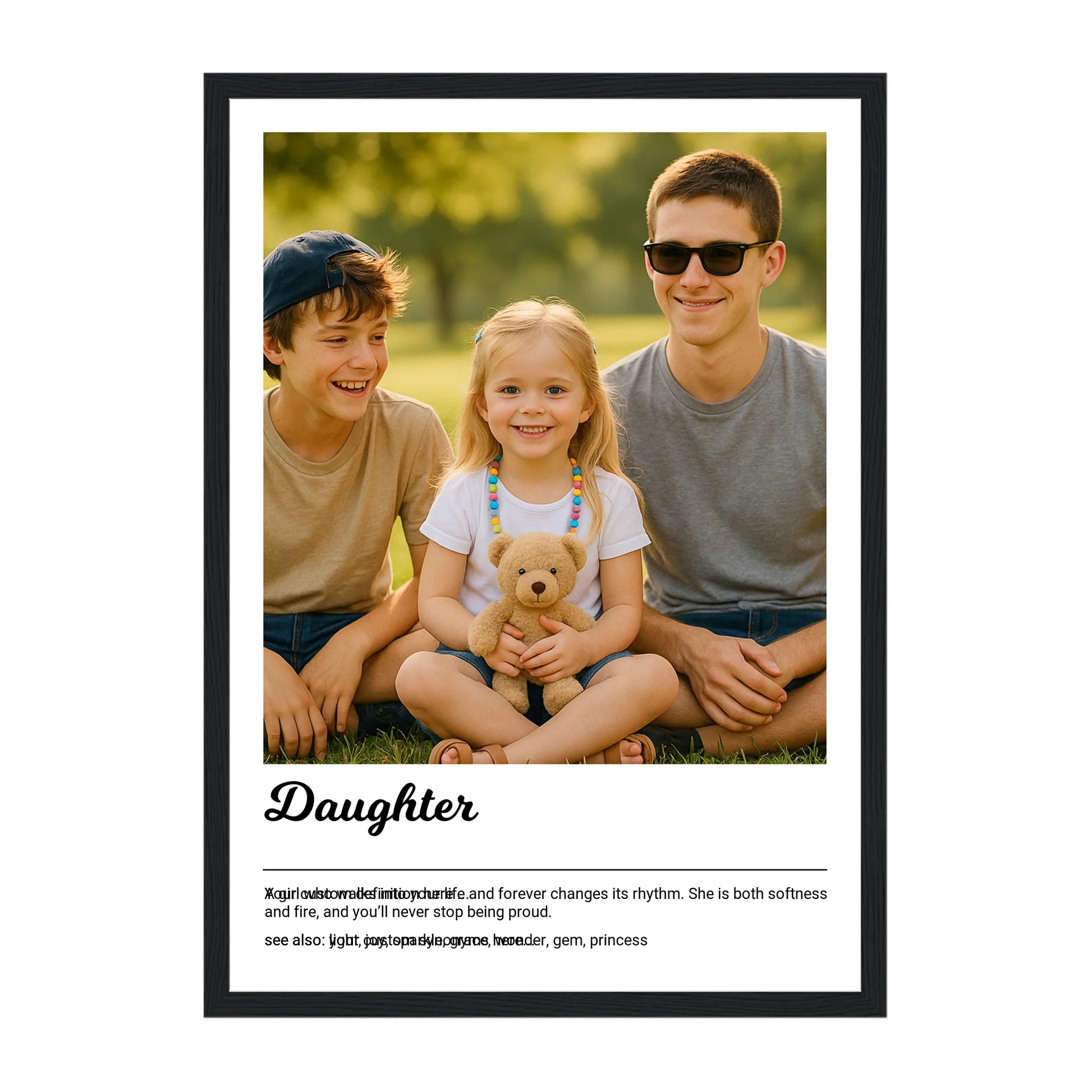 Black Wooden Frame Print in Portrait