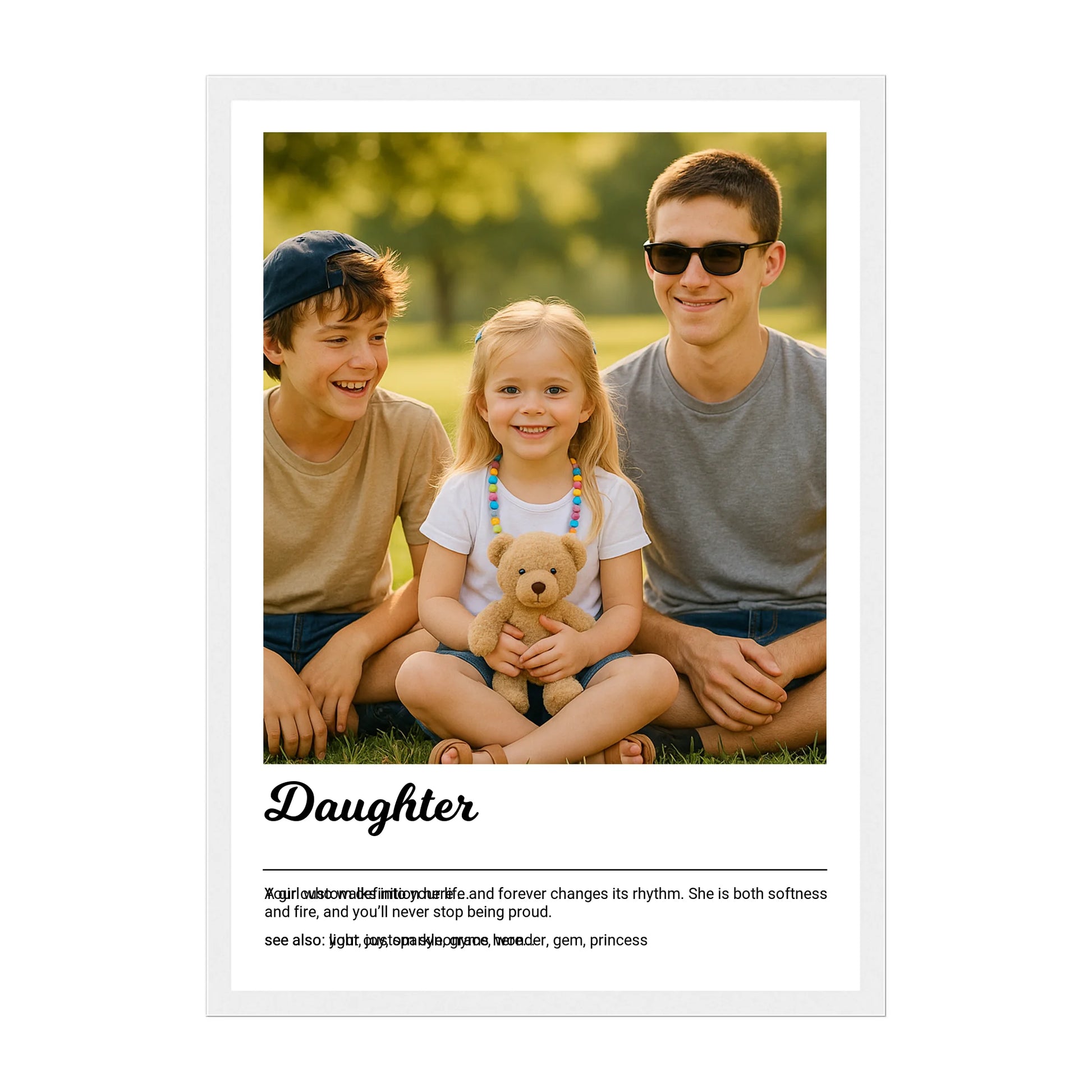 White Wooden Frame Print in Portrait