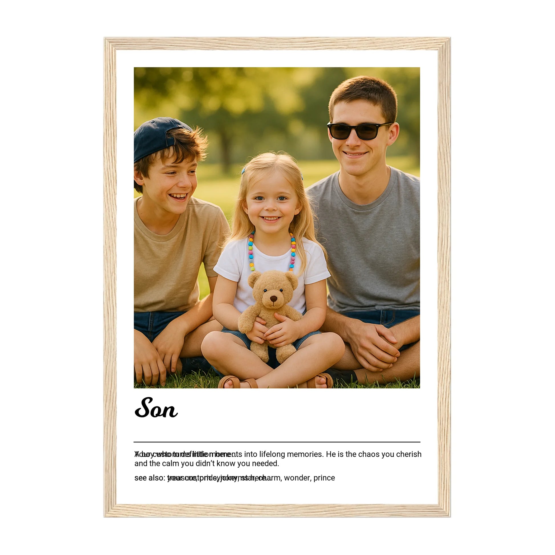 Natural Wooden Frame Print in Portrait