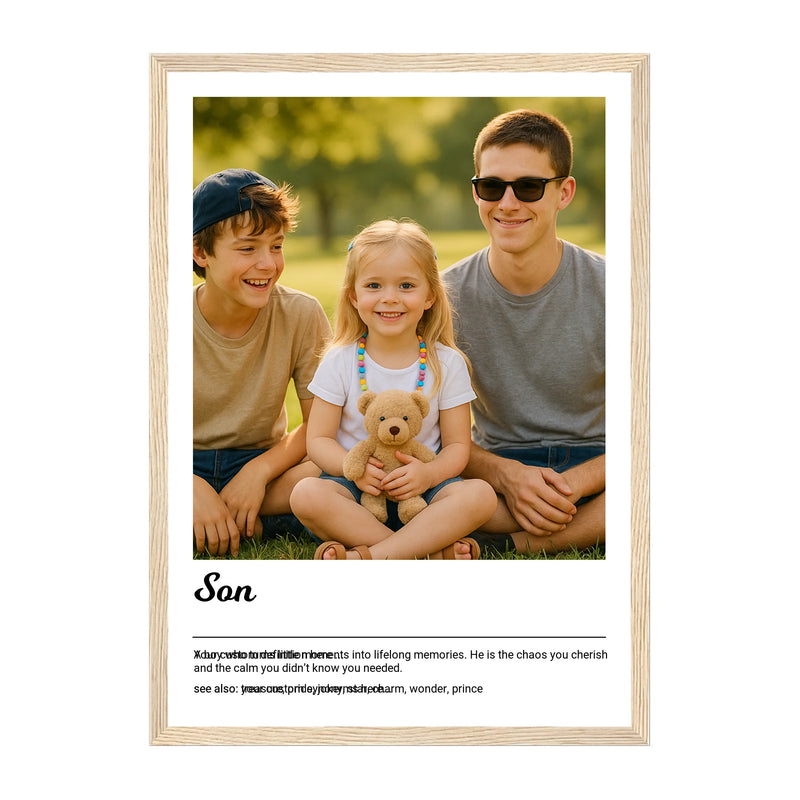 Natural Wooden Frame Print in Portrait