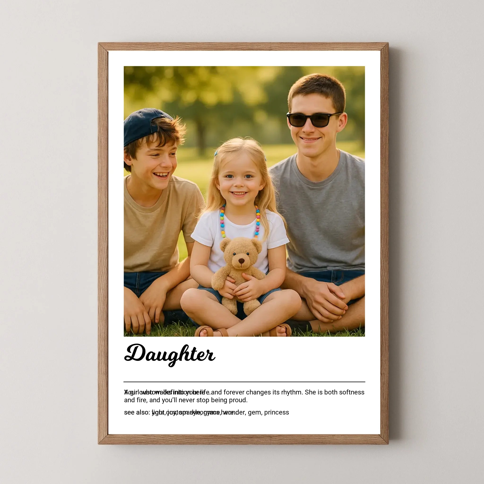 Daughter Definition Print with Photo Upload