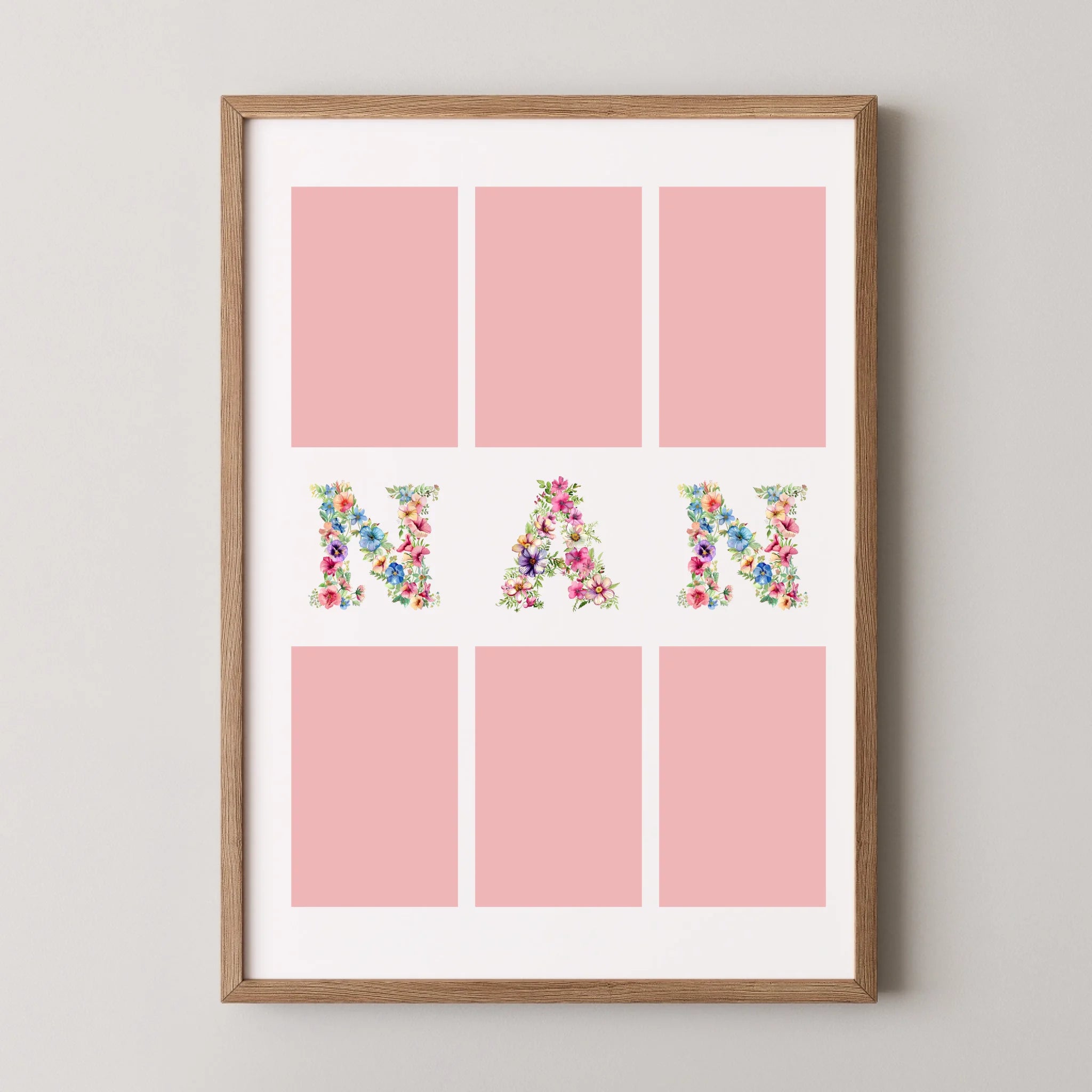 Floral Nan Print - 6 Photo Collage