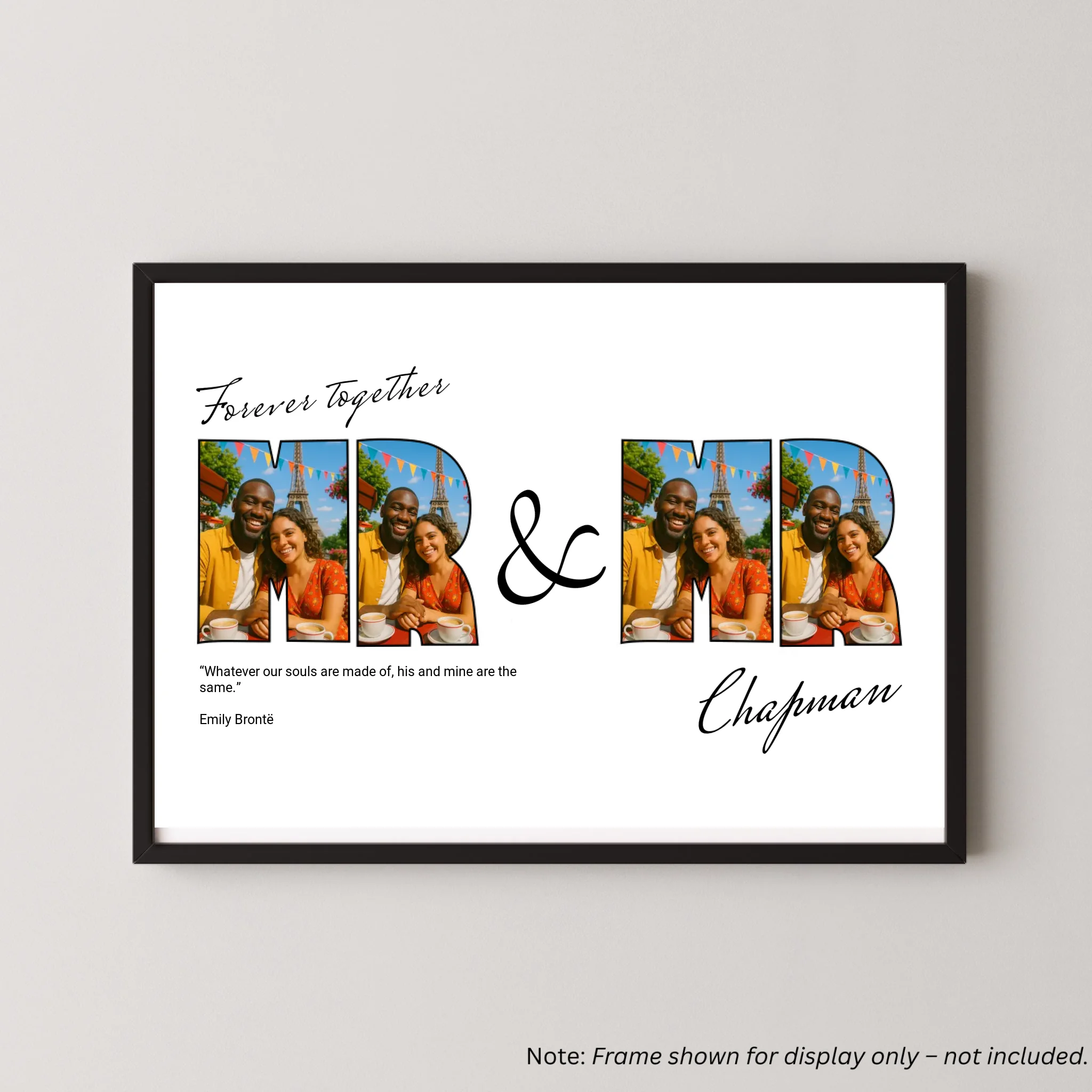 Mr & Mr Print with Quotes - Letter Photo Collage