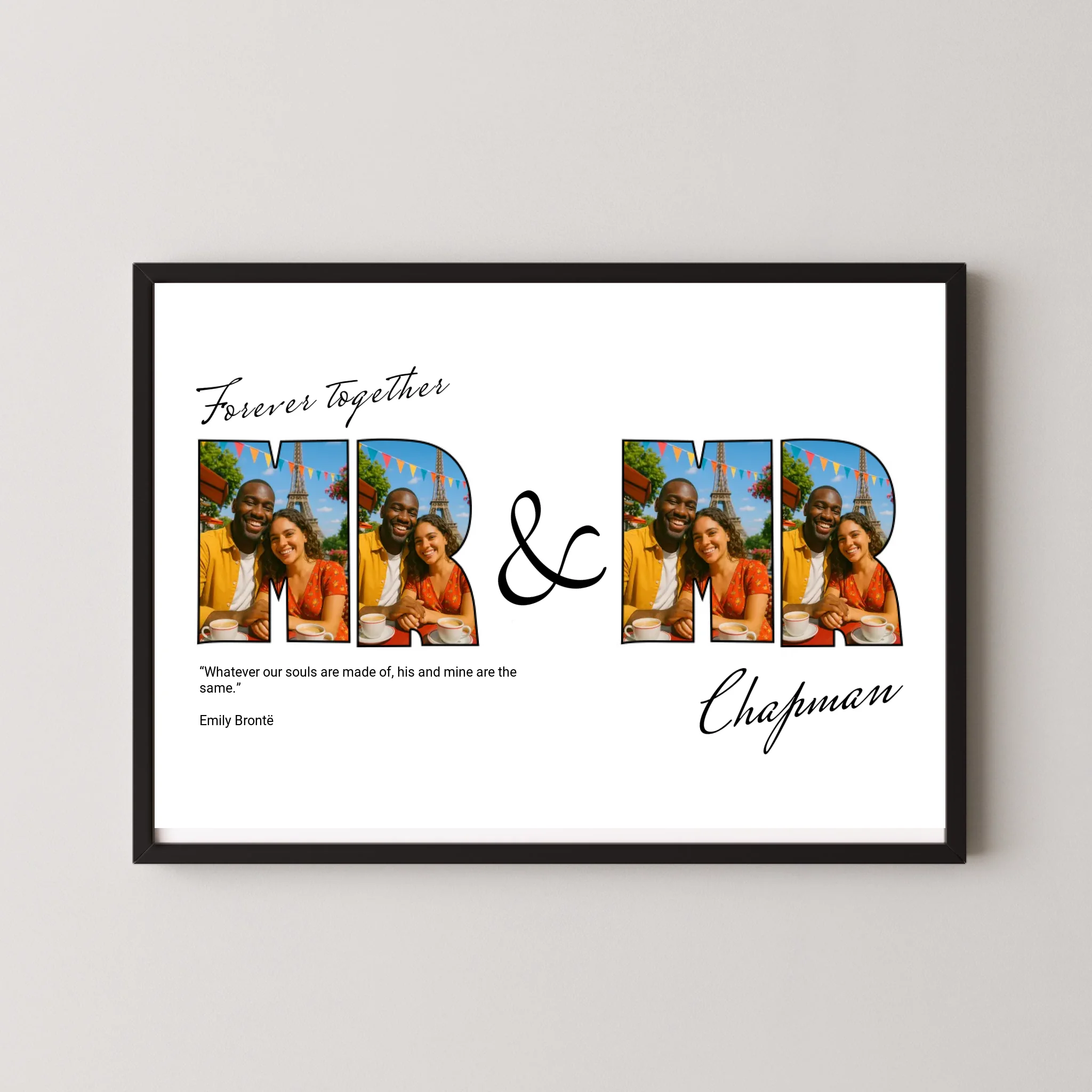 Mr & Mr Print with Quotes - Letter Photo Collage