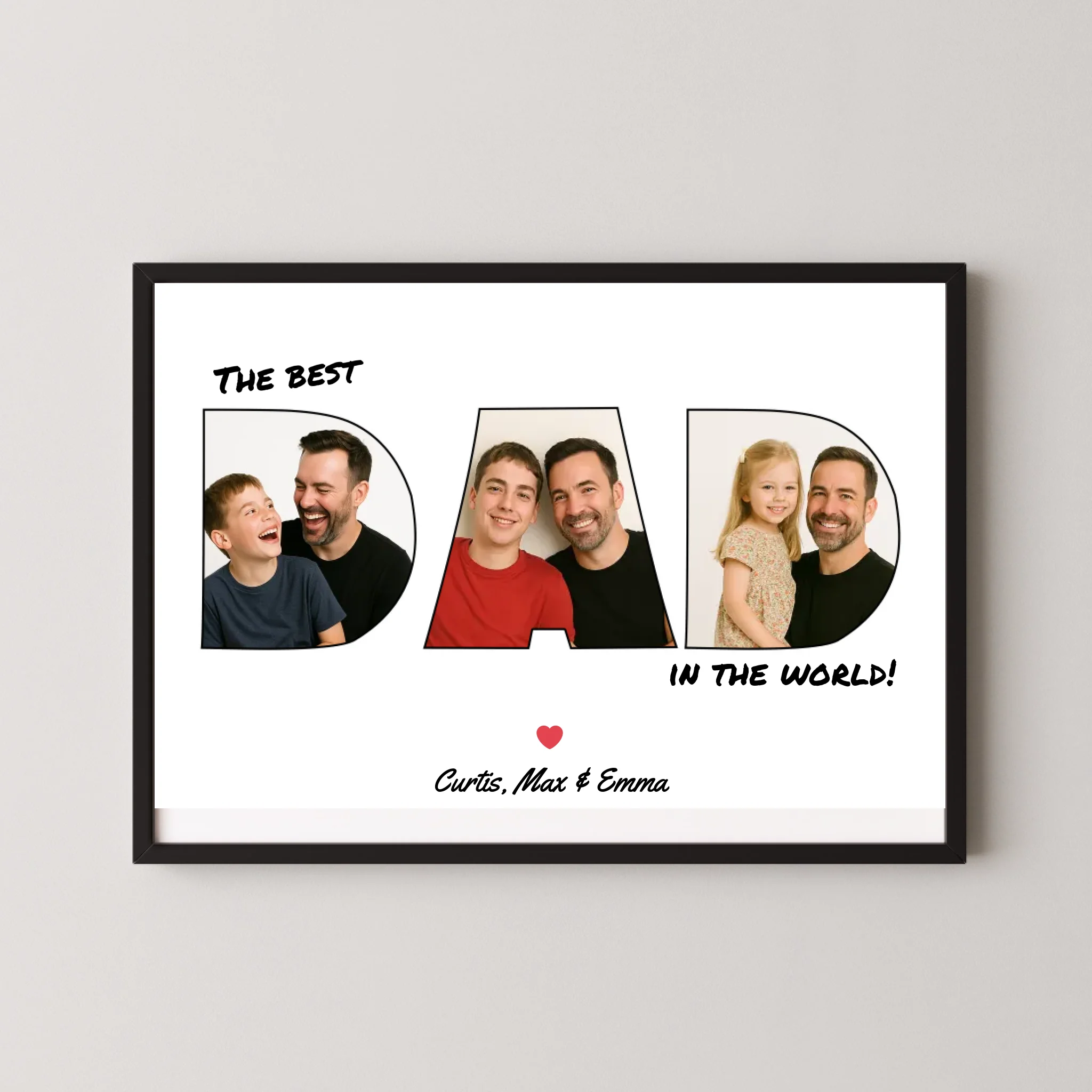 'Best Dad in the World' Print - Letter Photo Collage