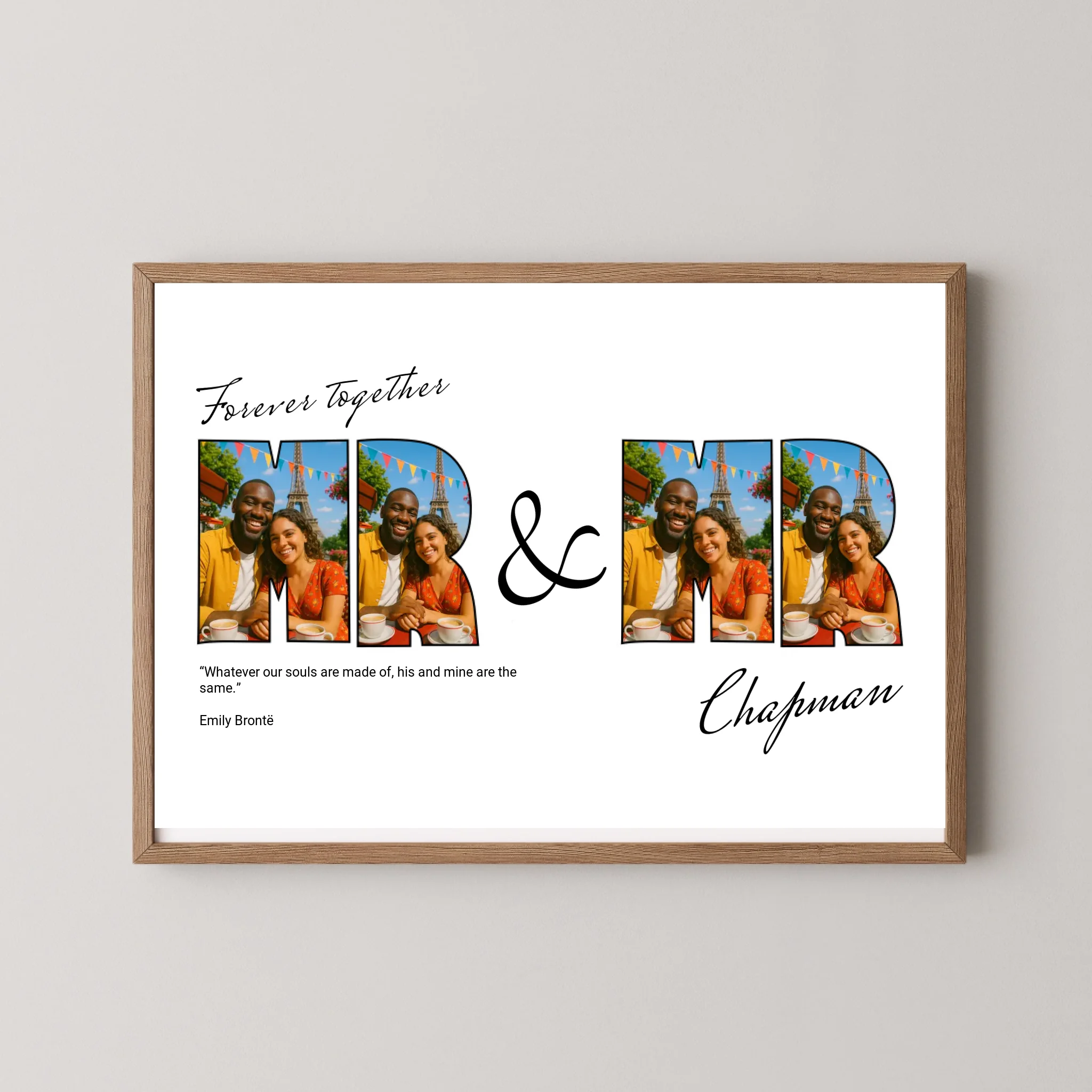 Mr & Mr Print with Quotes - Letter Photo Collage