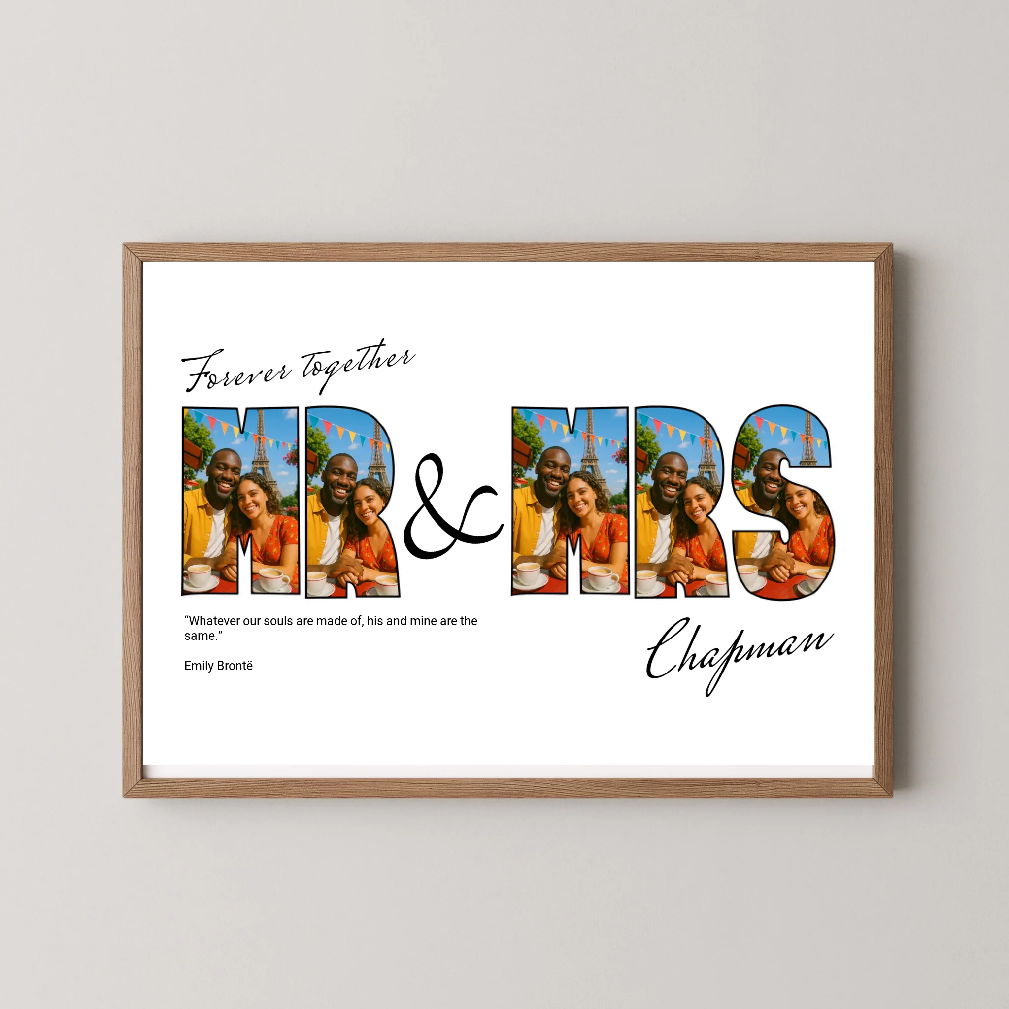 Mr & Mrs Print with Quotes - Letter Photo Collage