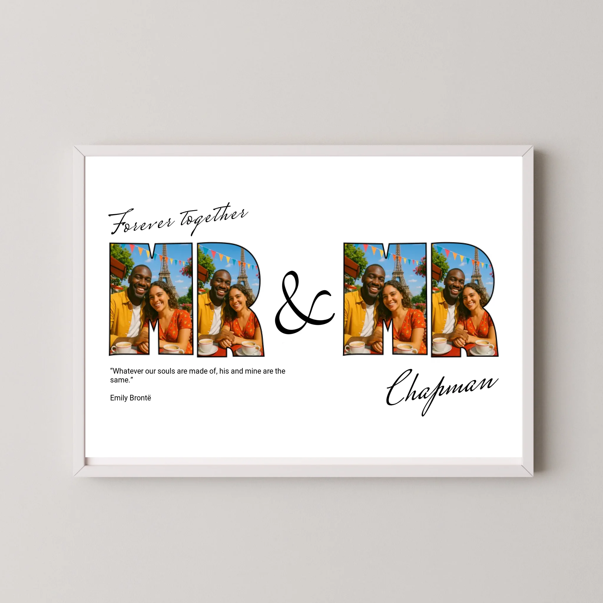 Mr & Mr Print with Quotes - Letter Photo Collage