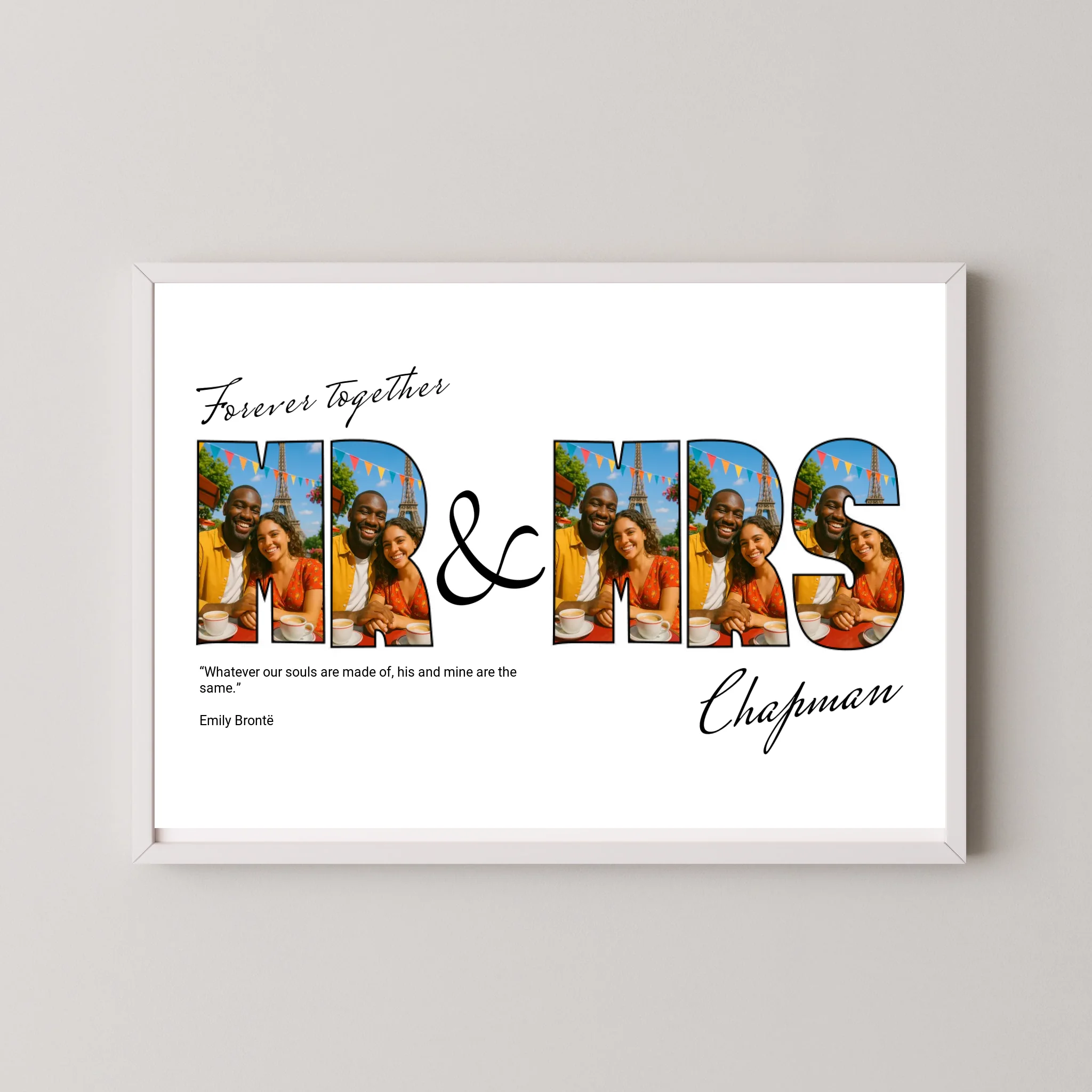 Mr & Mrs Print with Quotes - Letter Photo Collage