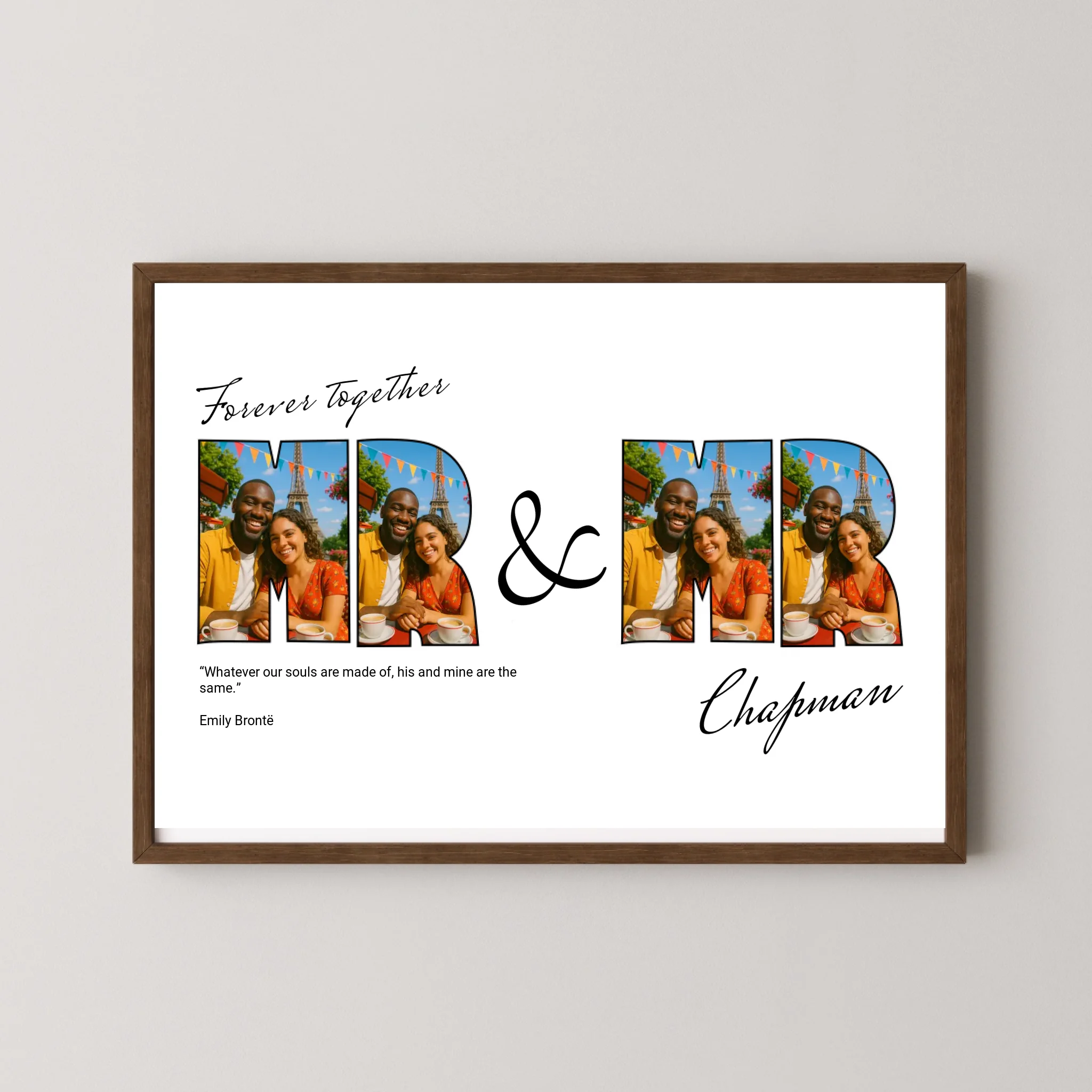 Mr & Mr Print with Quotes - Letter Photo Collage