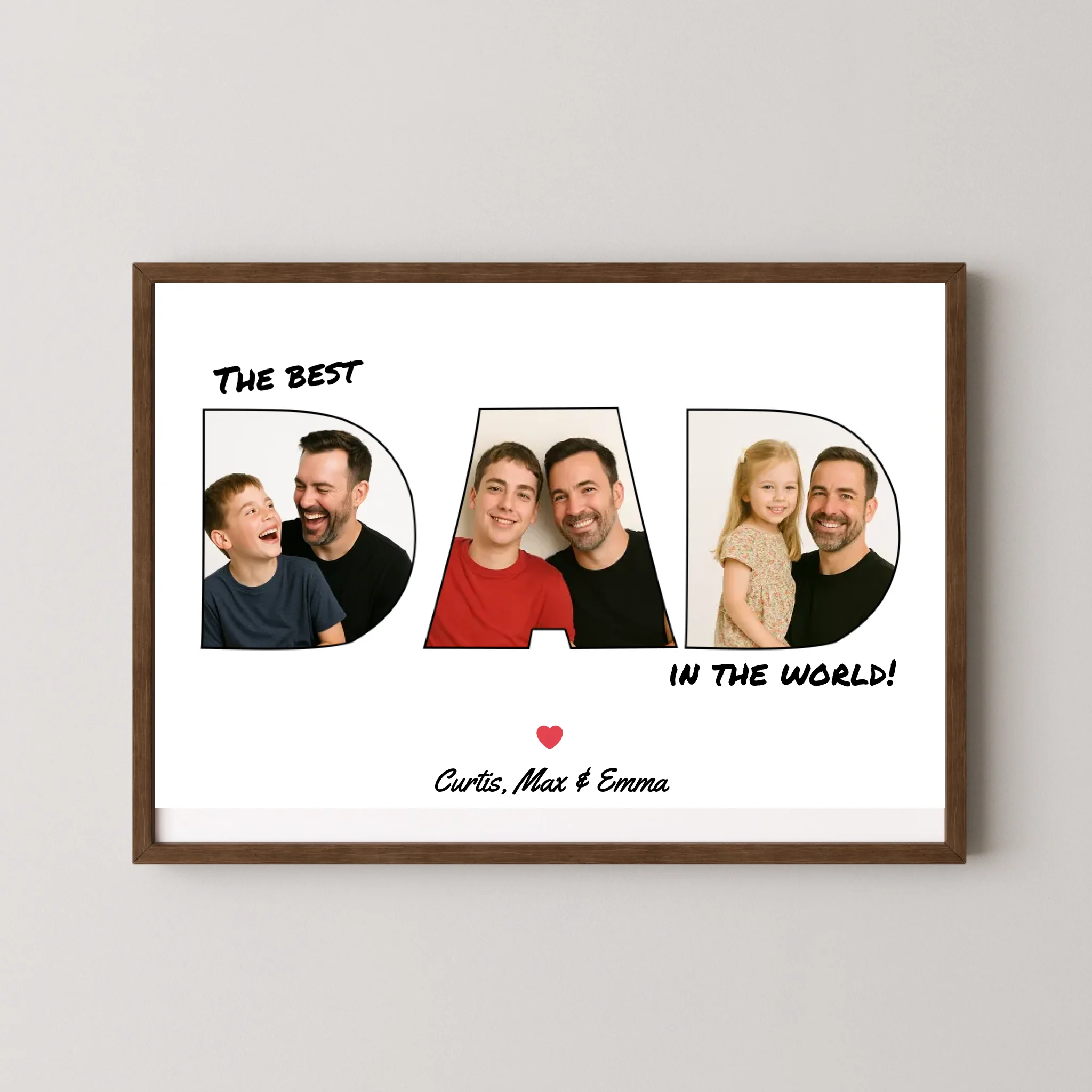 'Best Dad in the World' Print - Letter Photo Collage
