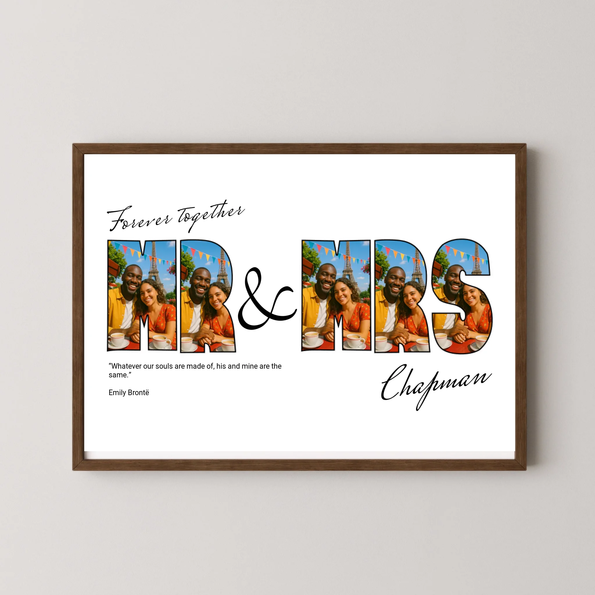 Mr & Mrs Print with Quotes - Letter Photo Collage