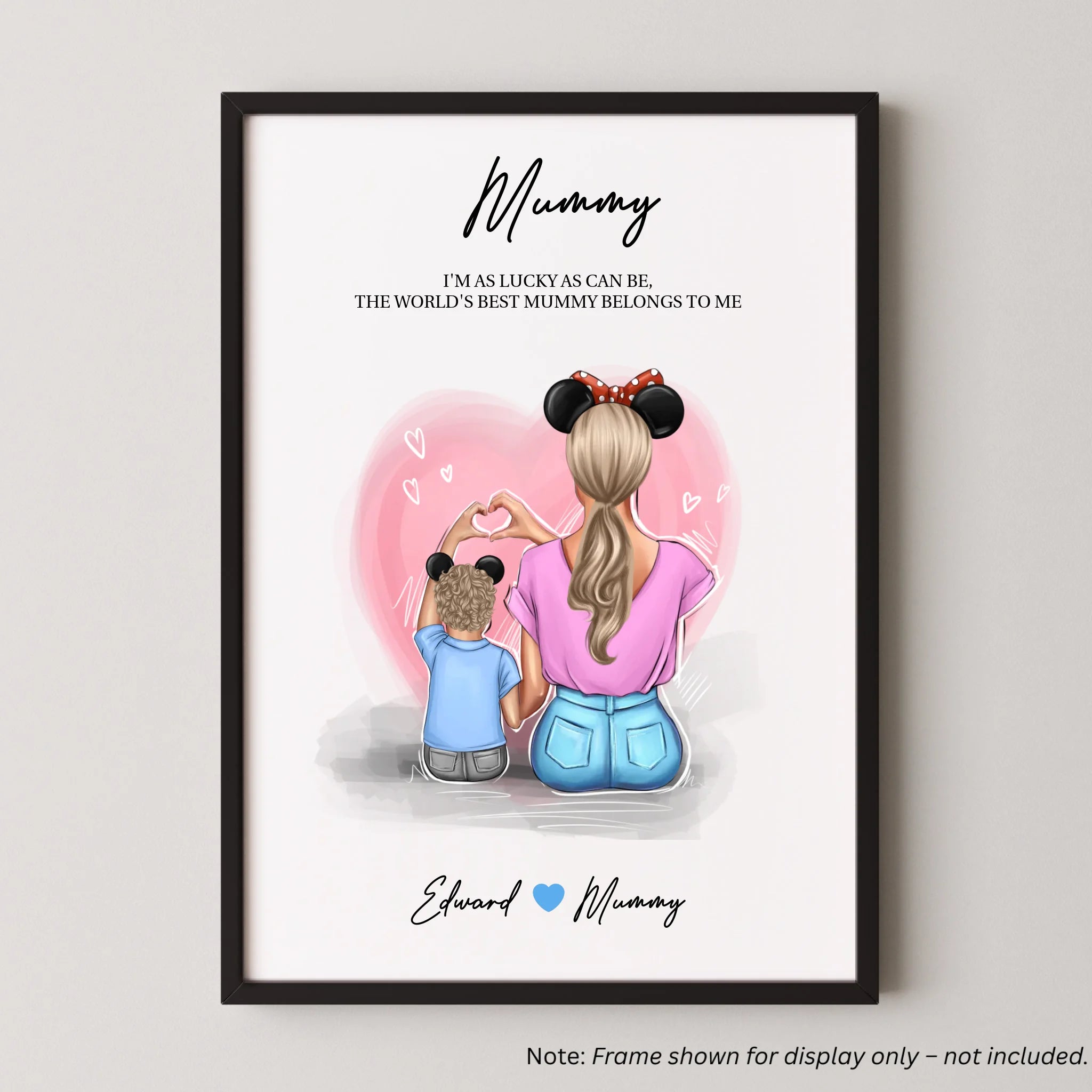 Personalised Mother & Son Poster with Custom Clipart