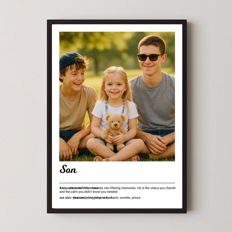 Son Definition Print with Photo Upload