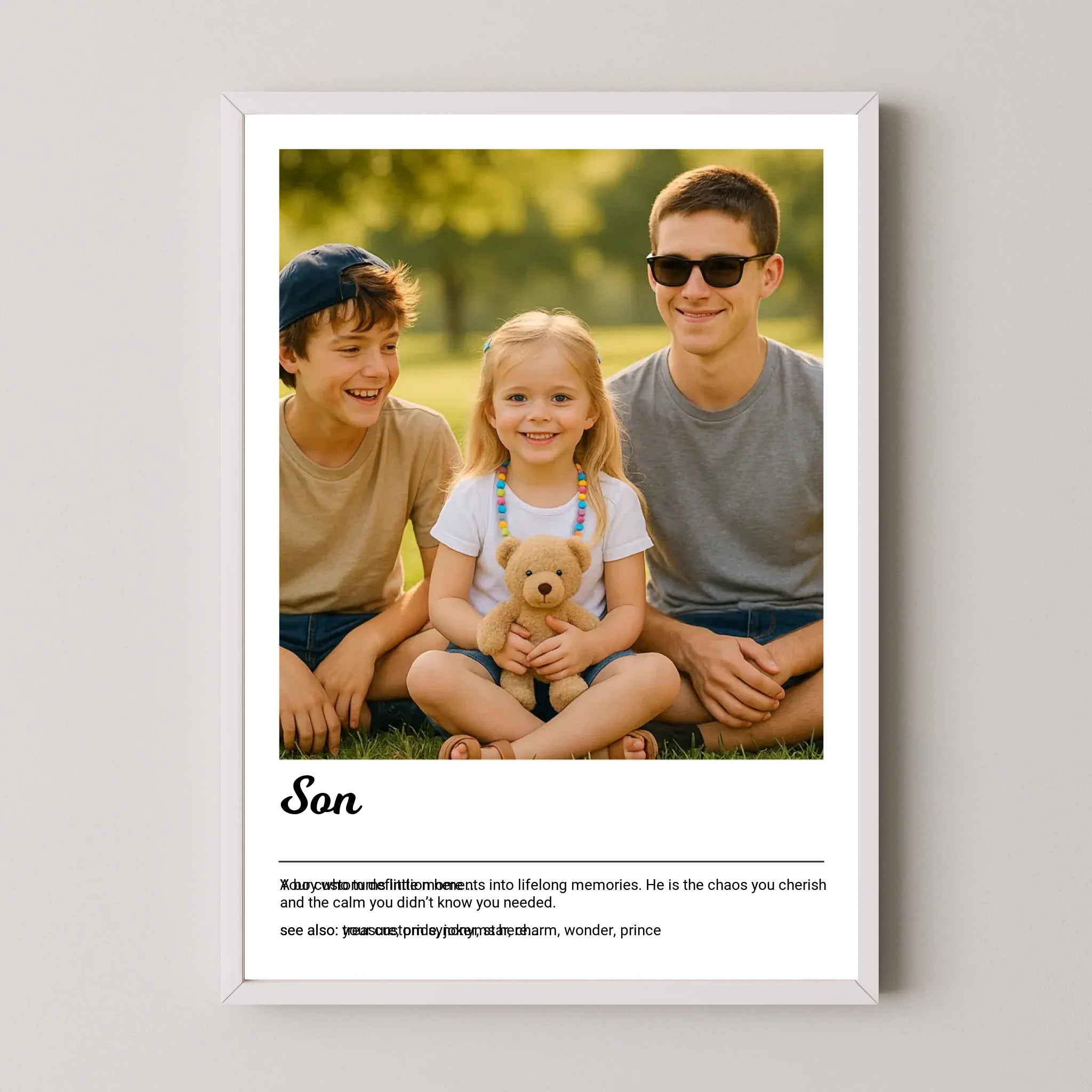 Son Definition Print with Photo Upload