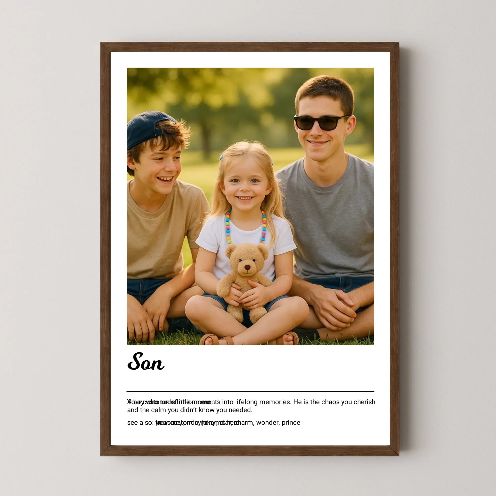 Son Definition Print with Photo Upload