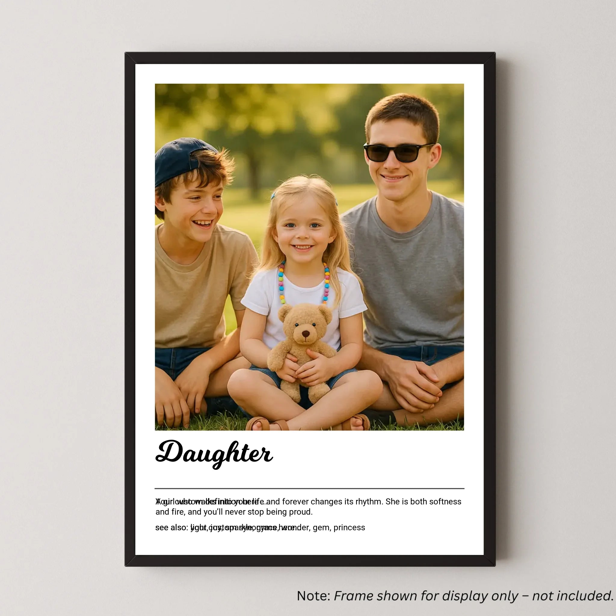 Daughter Definition Print with Photo Upload