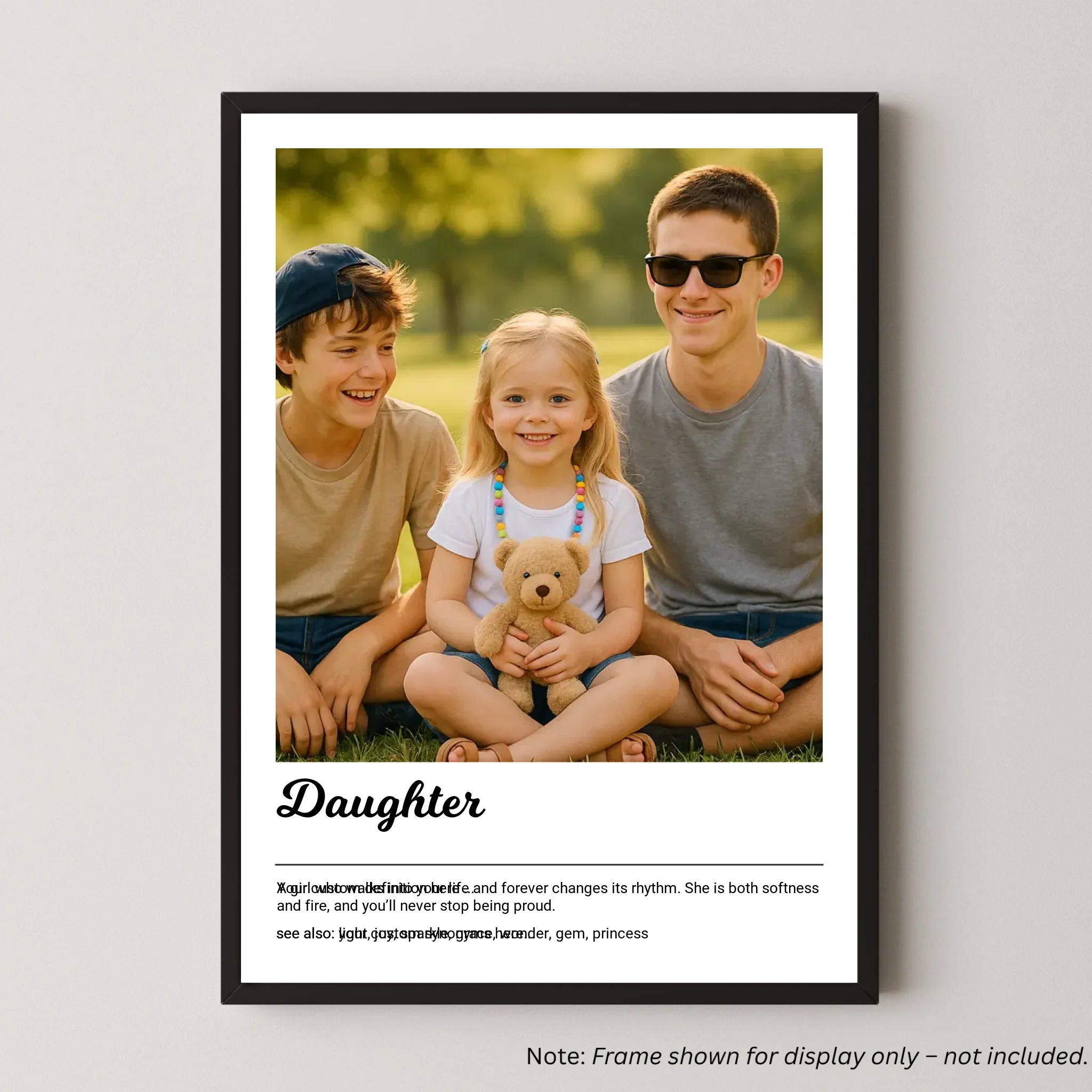 Daughter Definition Print with Photo Upload