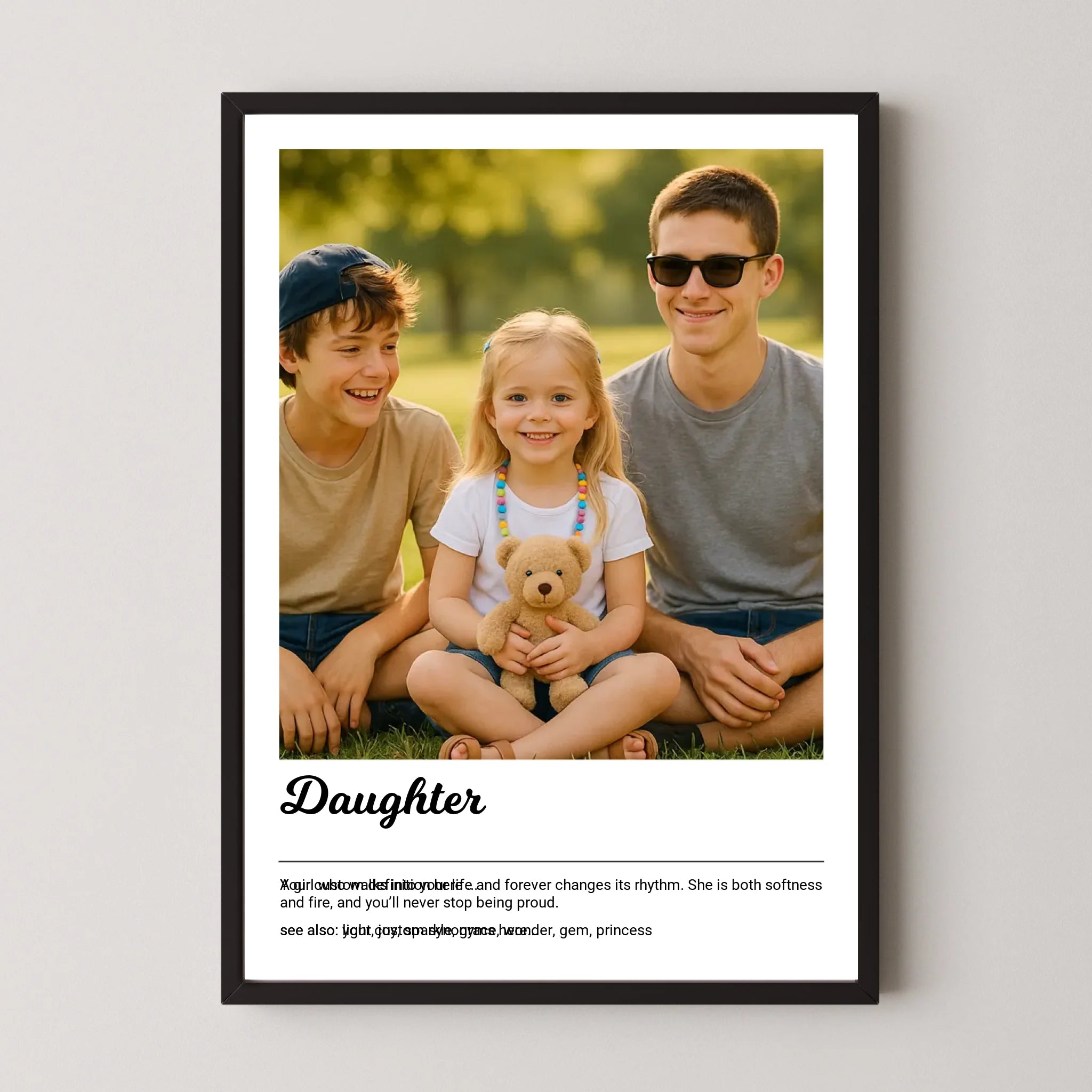 Daughter Definition Print with Photo Upload