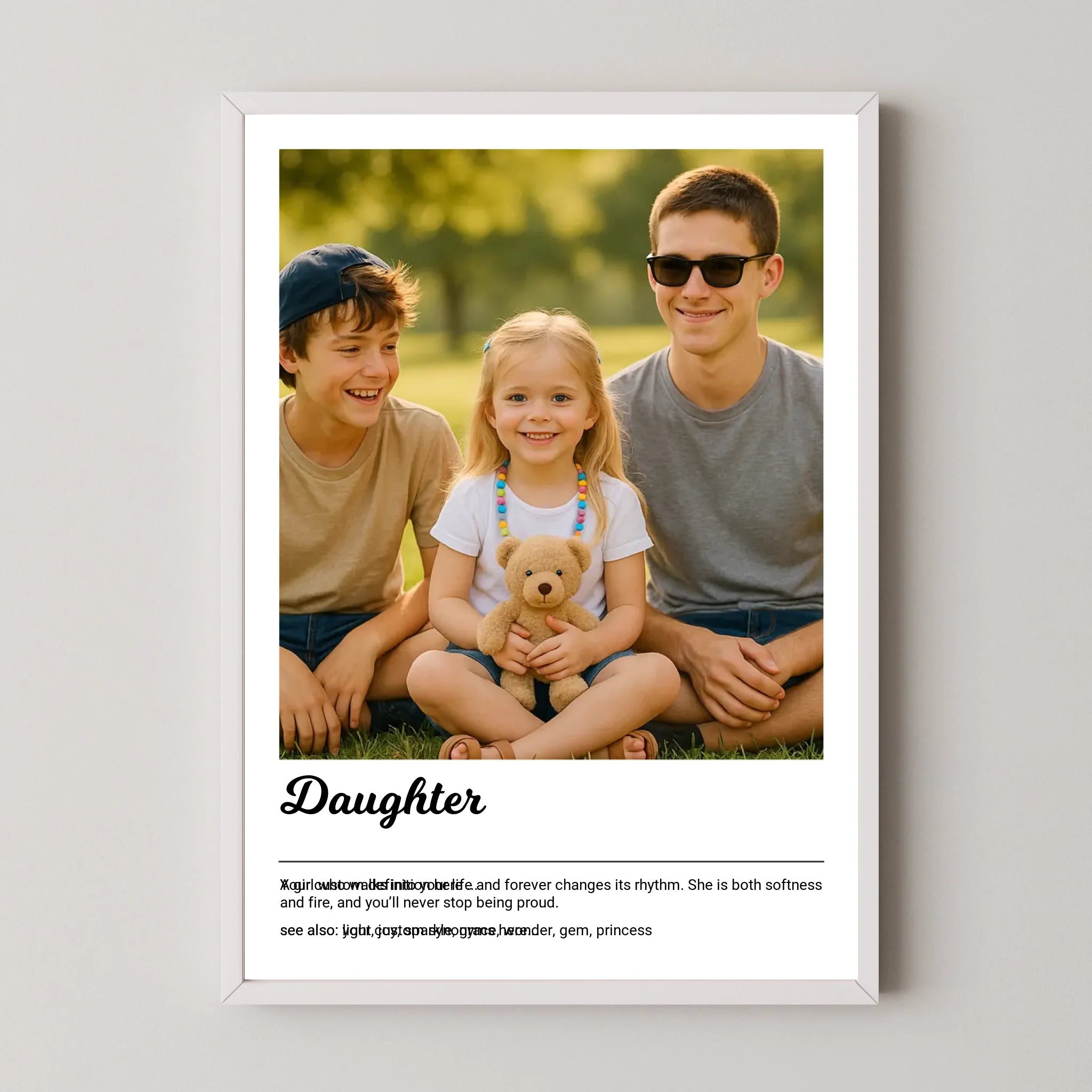 Daughter Definition Print with Photo Upload