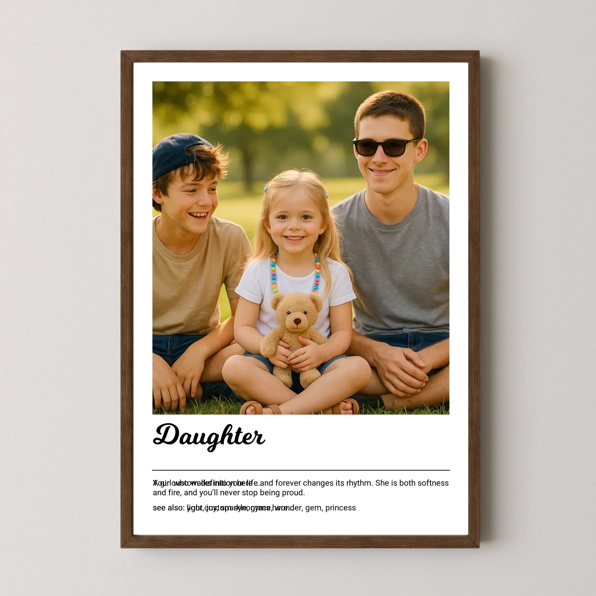 Daughter Definition Print with Photo Upload