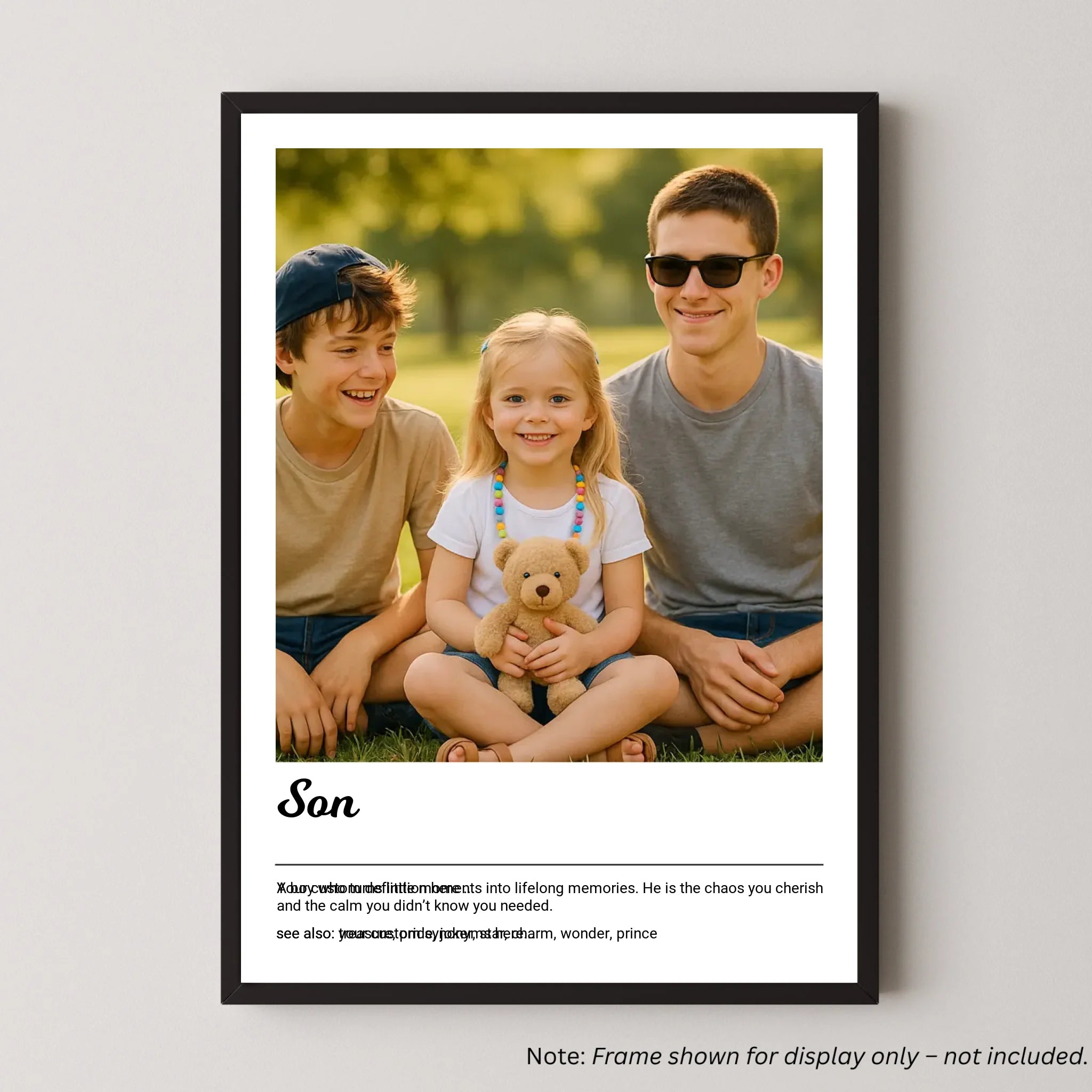 Son Definition Print with Photo Upload