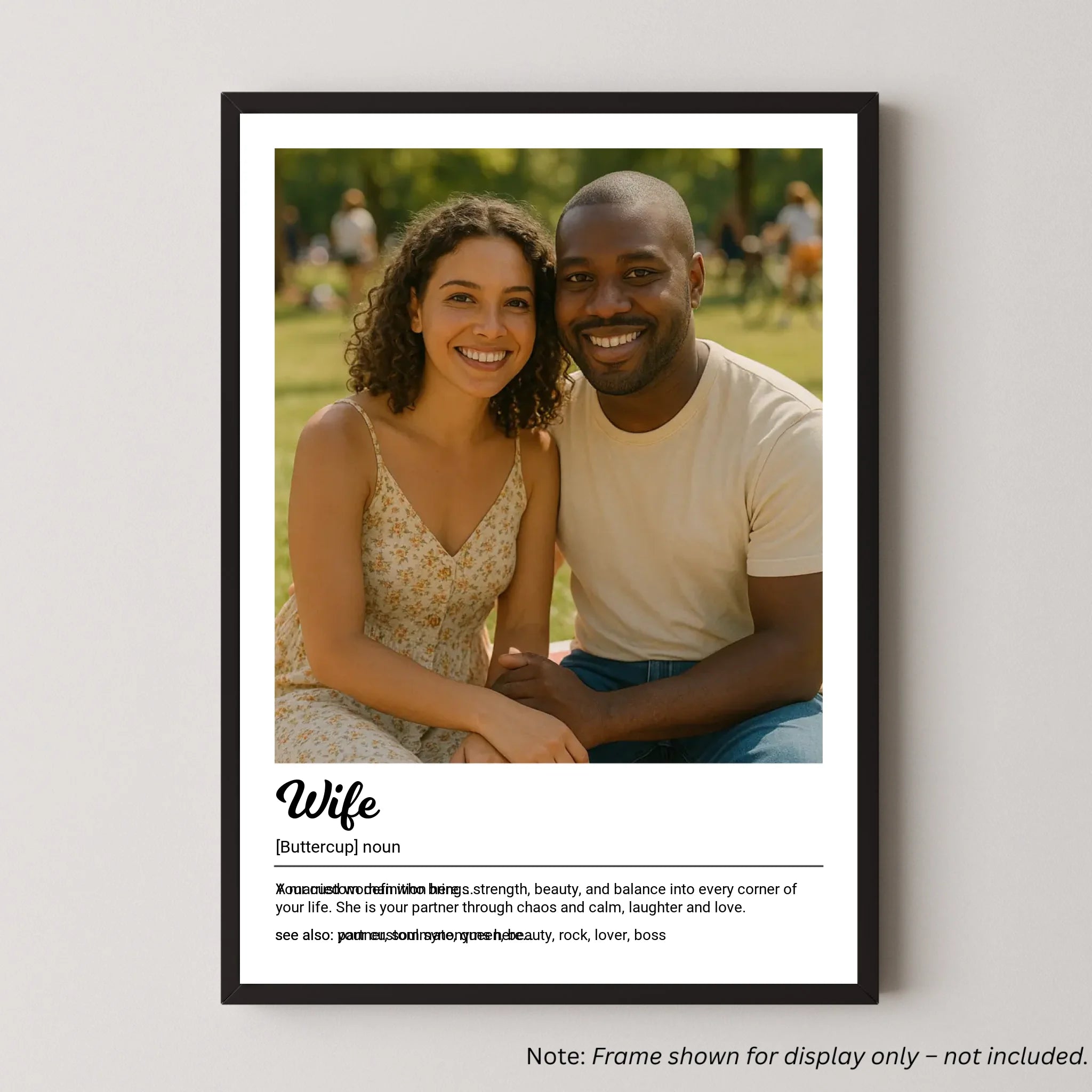 Wife Definition Print with Photo Upload
