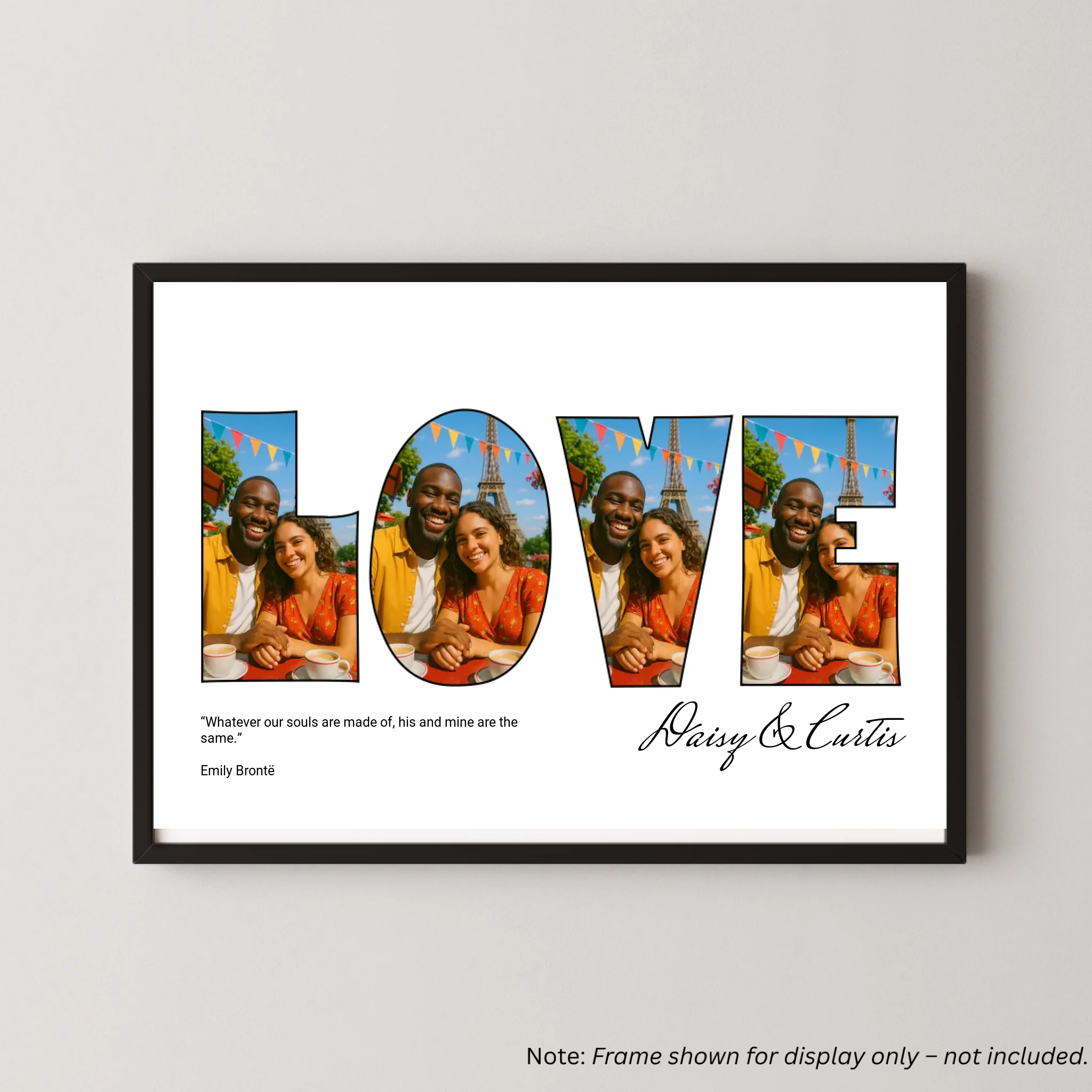 Love Print with Quotes - Letter Photo Collage